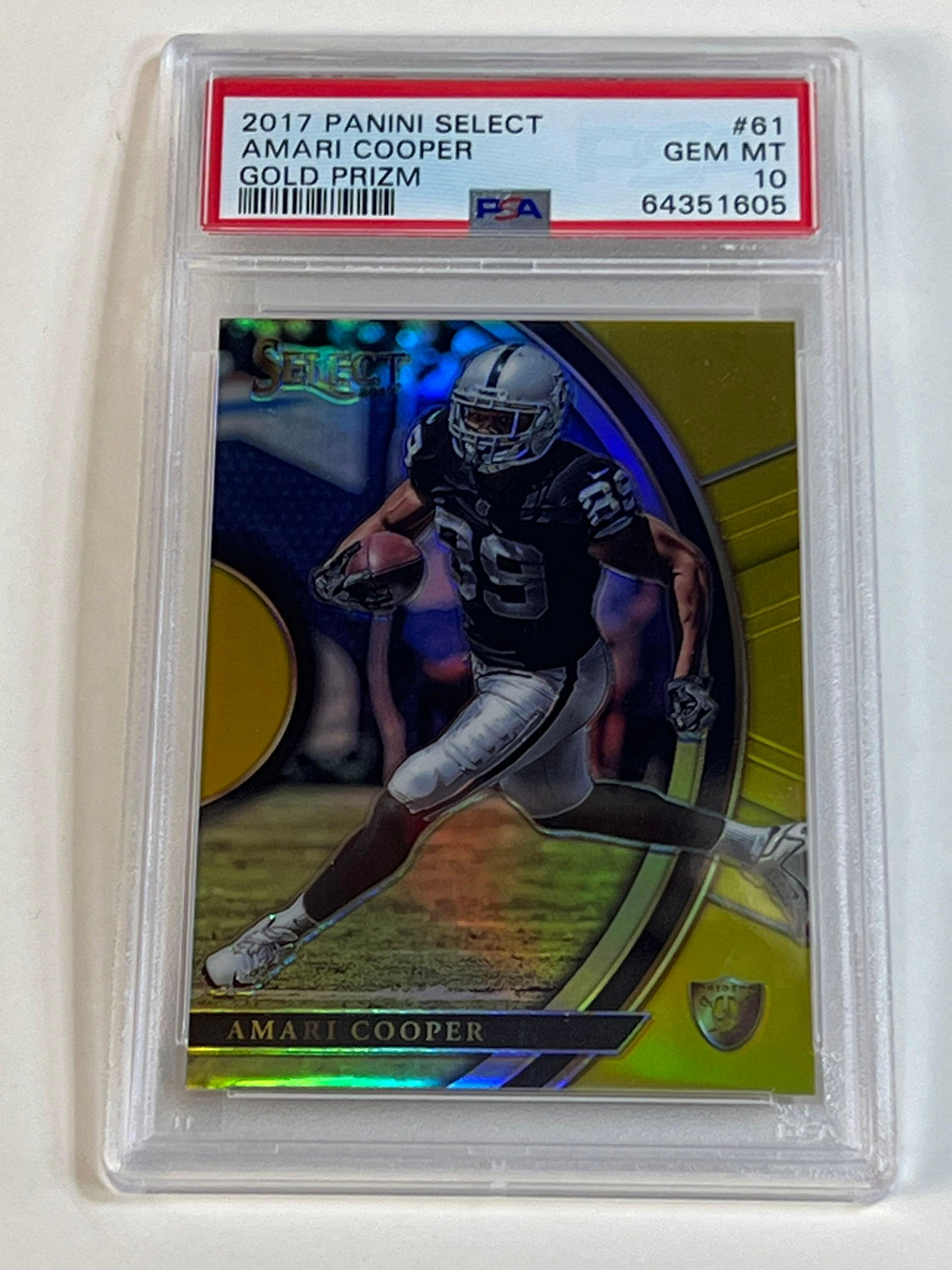 2017 Panini Select Gold Prizm Amari Cooper PSA 10 GEM MINT #09/10 (1 of 7)