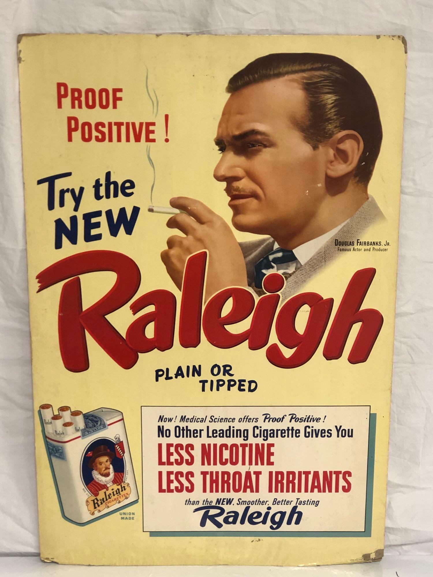 Raleigh Cigarettes Douglas Fairbanks Jr. - commercial display (1 of 3)