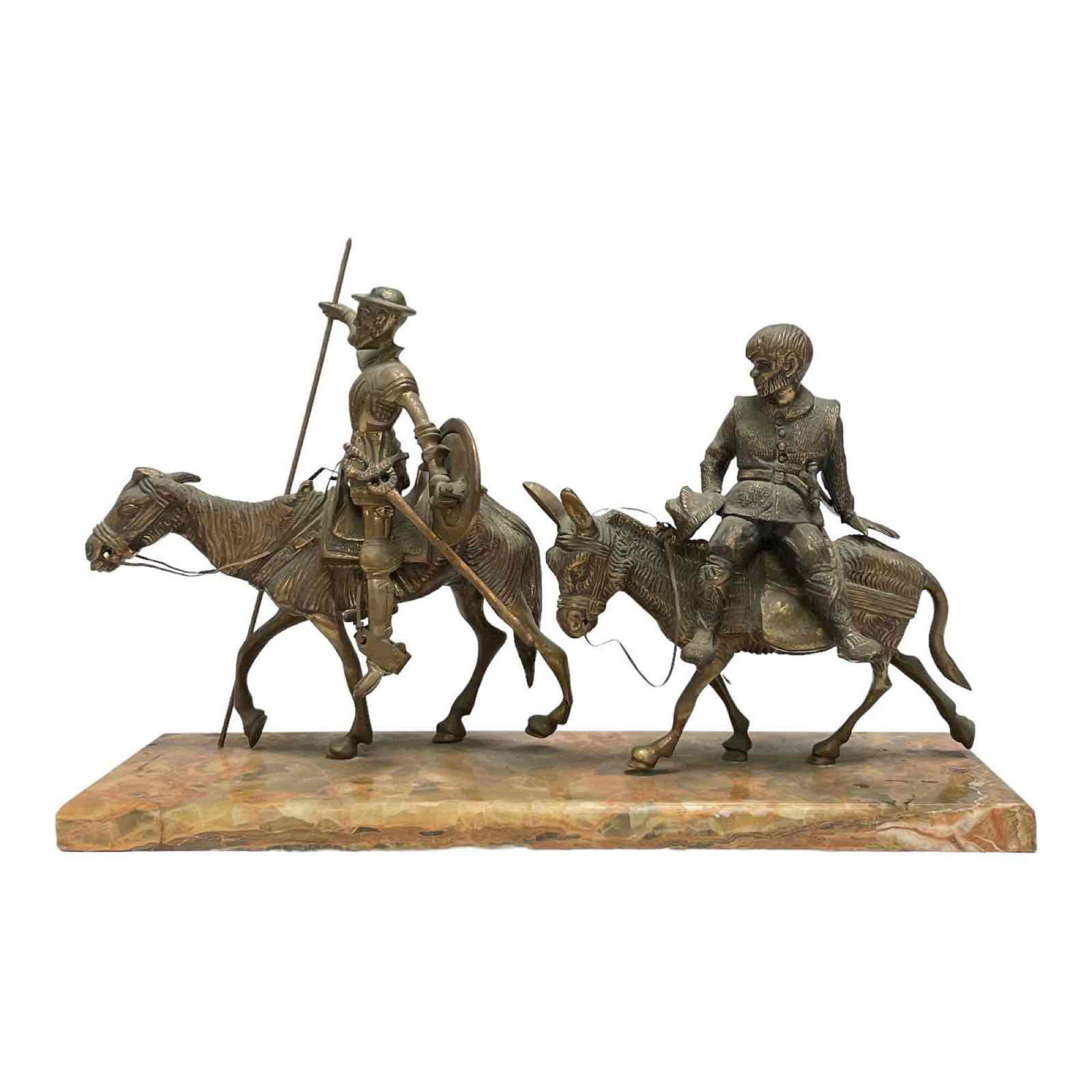Don Quixote and Sancho Panza Bronze on Marble Base (1 of 16)