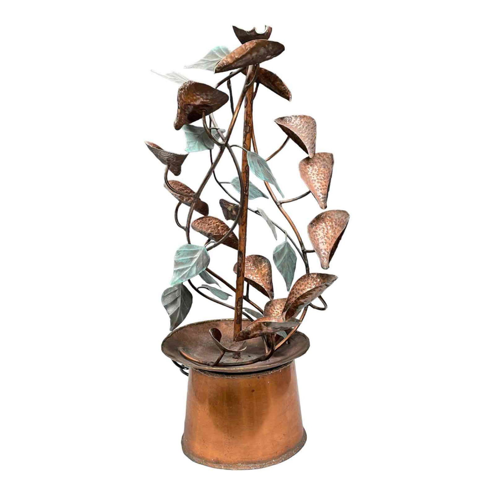 Brutalist Copper Indoor/Outdoor Cascading Water Fountain Feature (1 of 14)