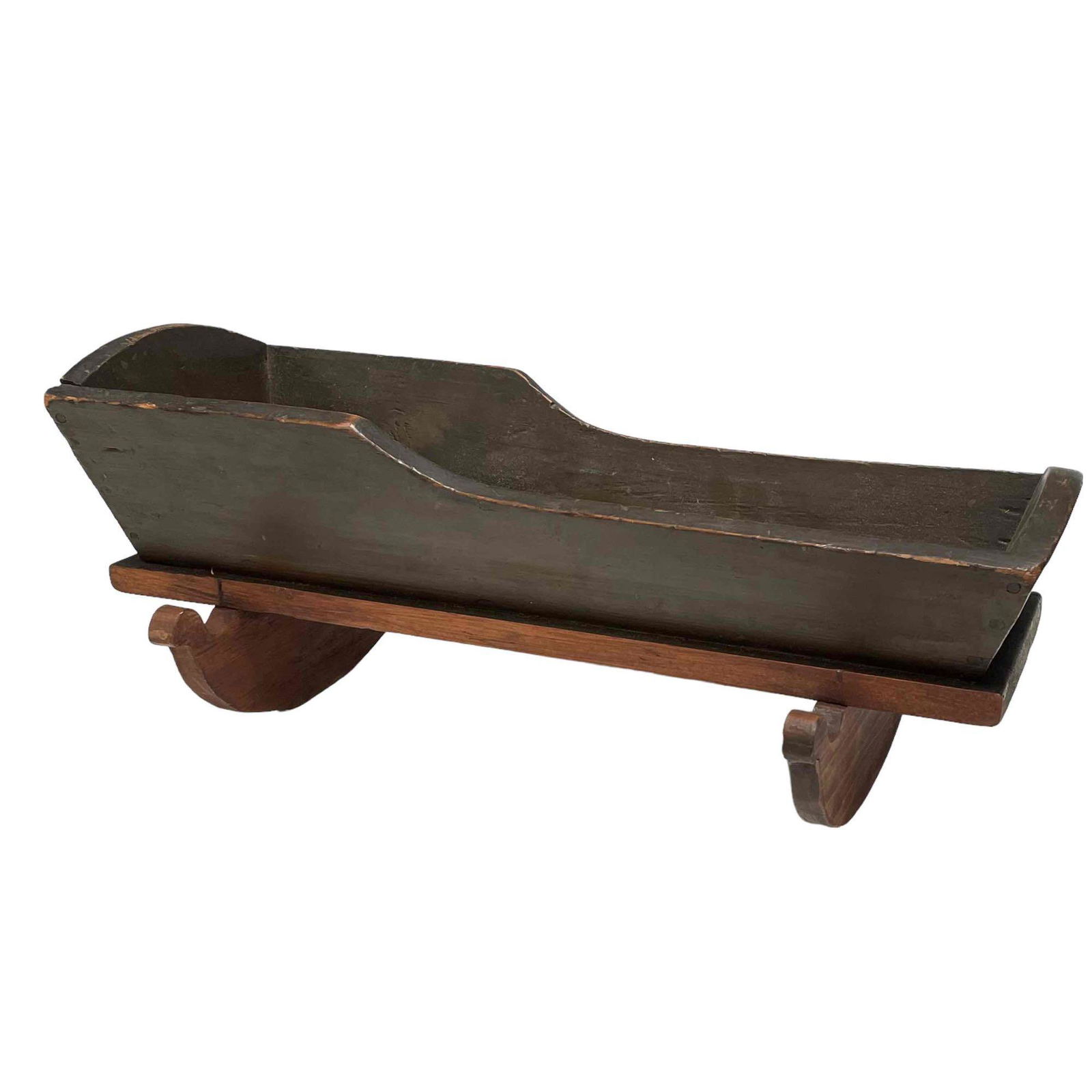 Early American Miniature Wood Baby Rocking Cradle (1 of 11)