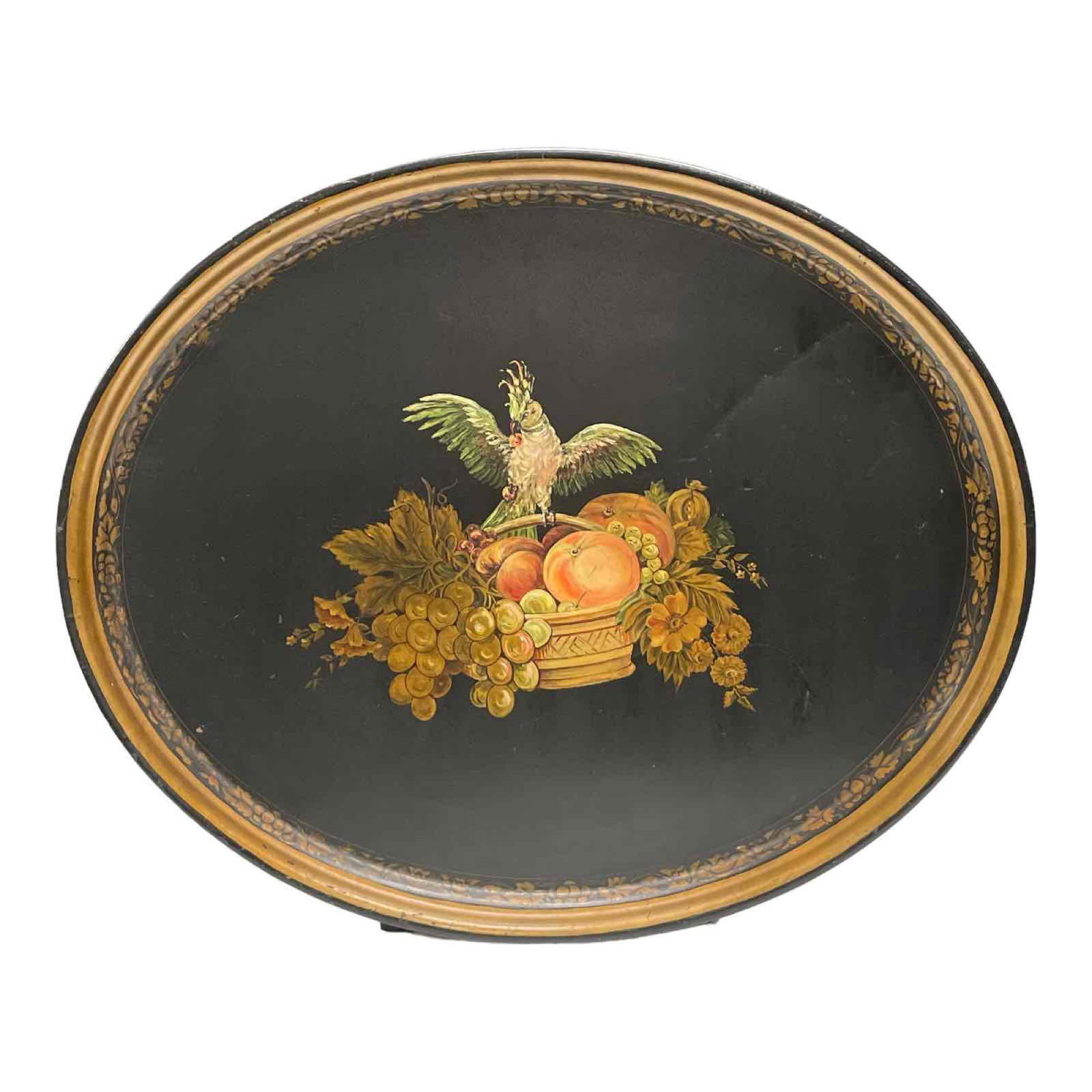 19th Century Painted Tole Serving Tray (1 of 13)