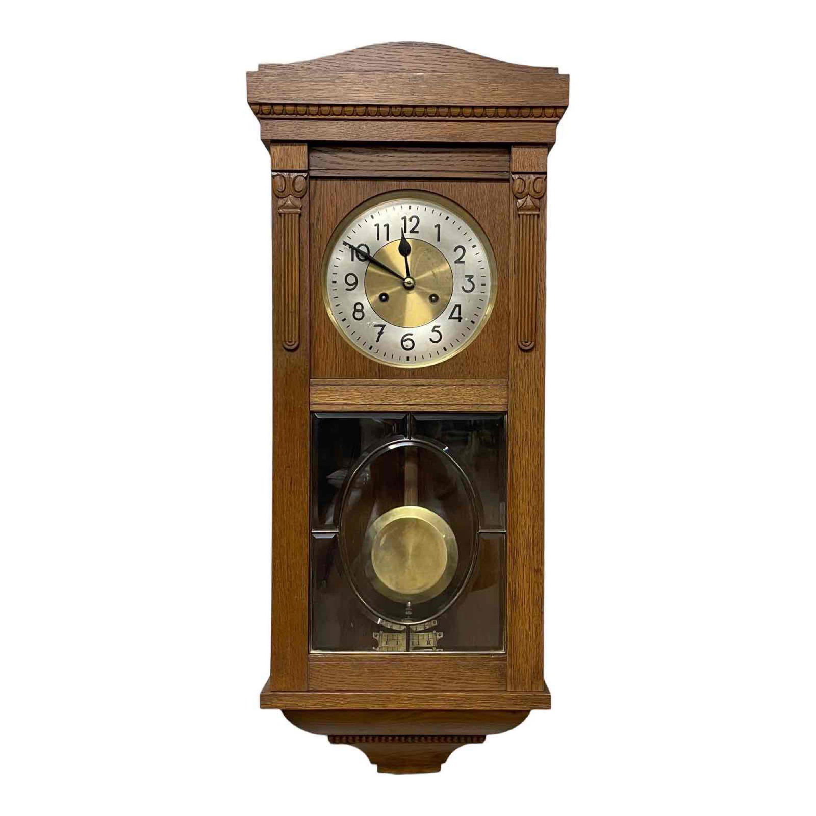 Carved German Oak LARGO GONG Long Case Clock (1 of 15)