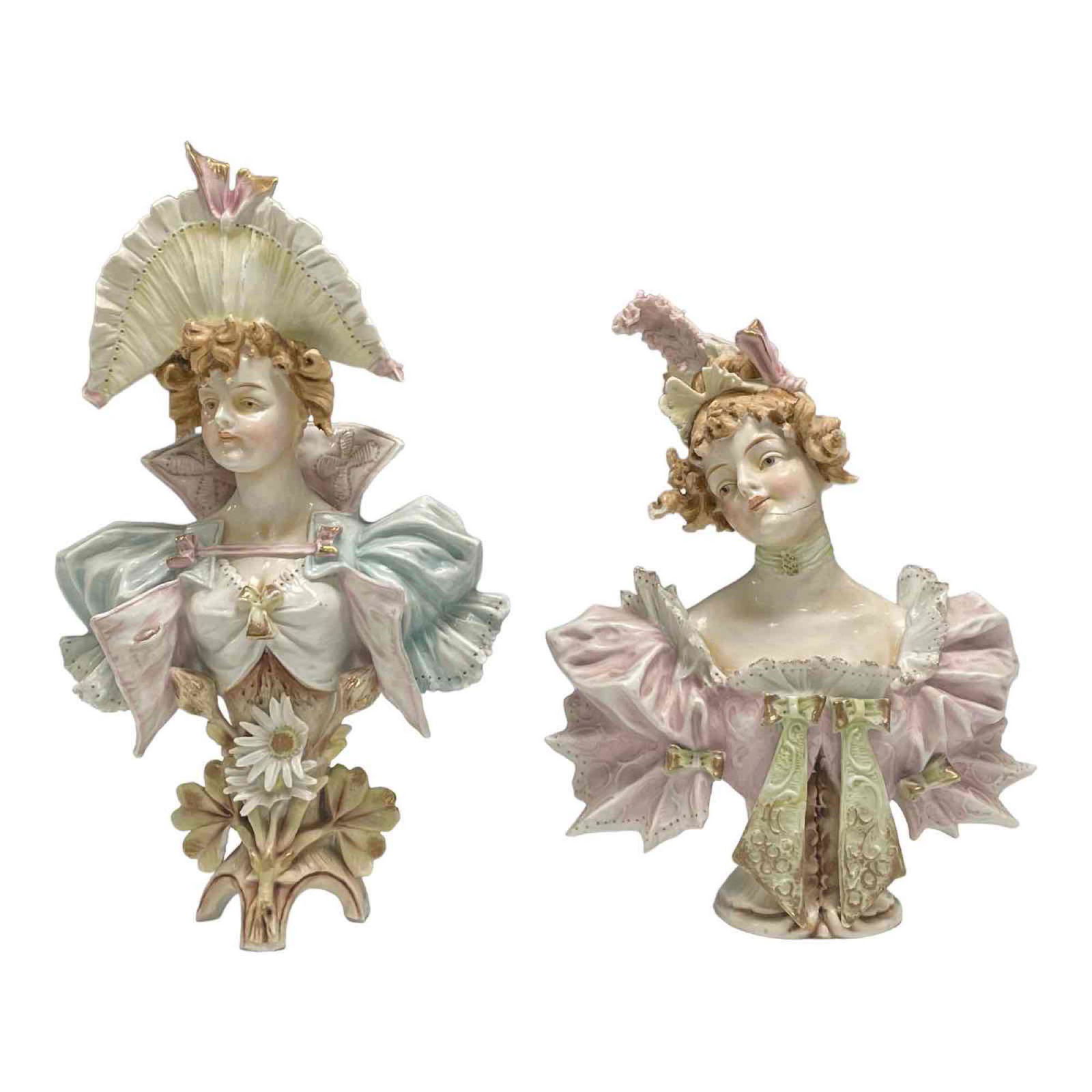 Turn Teplitz Art Nouveau Maiden Figural Busts (1 of 19)