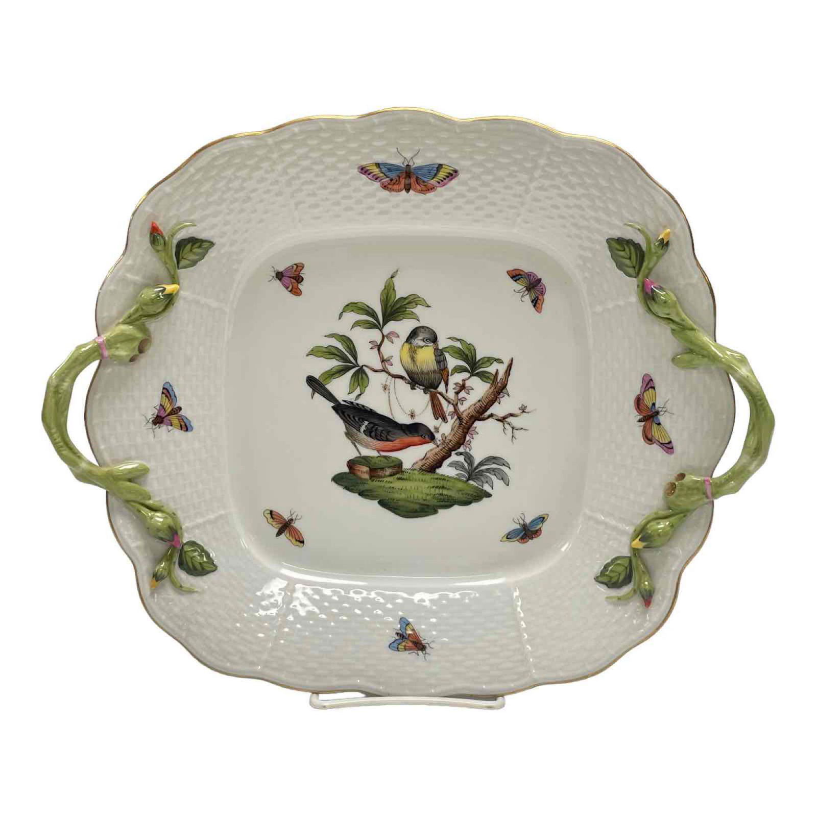 Herend Rothschild Bird Square Cake Plate (1 of 15)