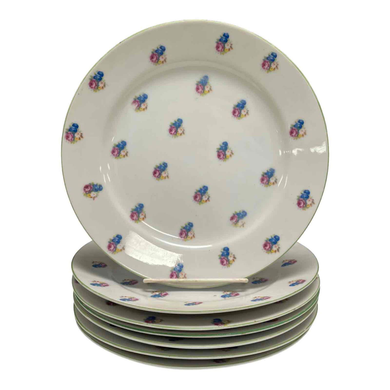 Set of 7 Antique Japanese Floral Dinner Plates (1 of 15)