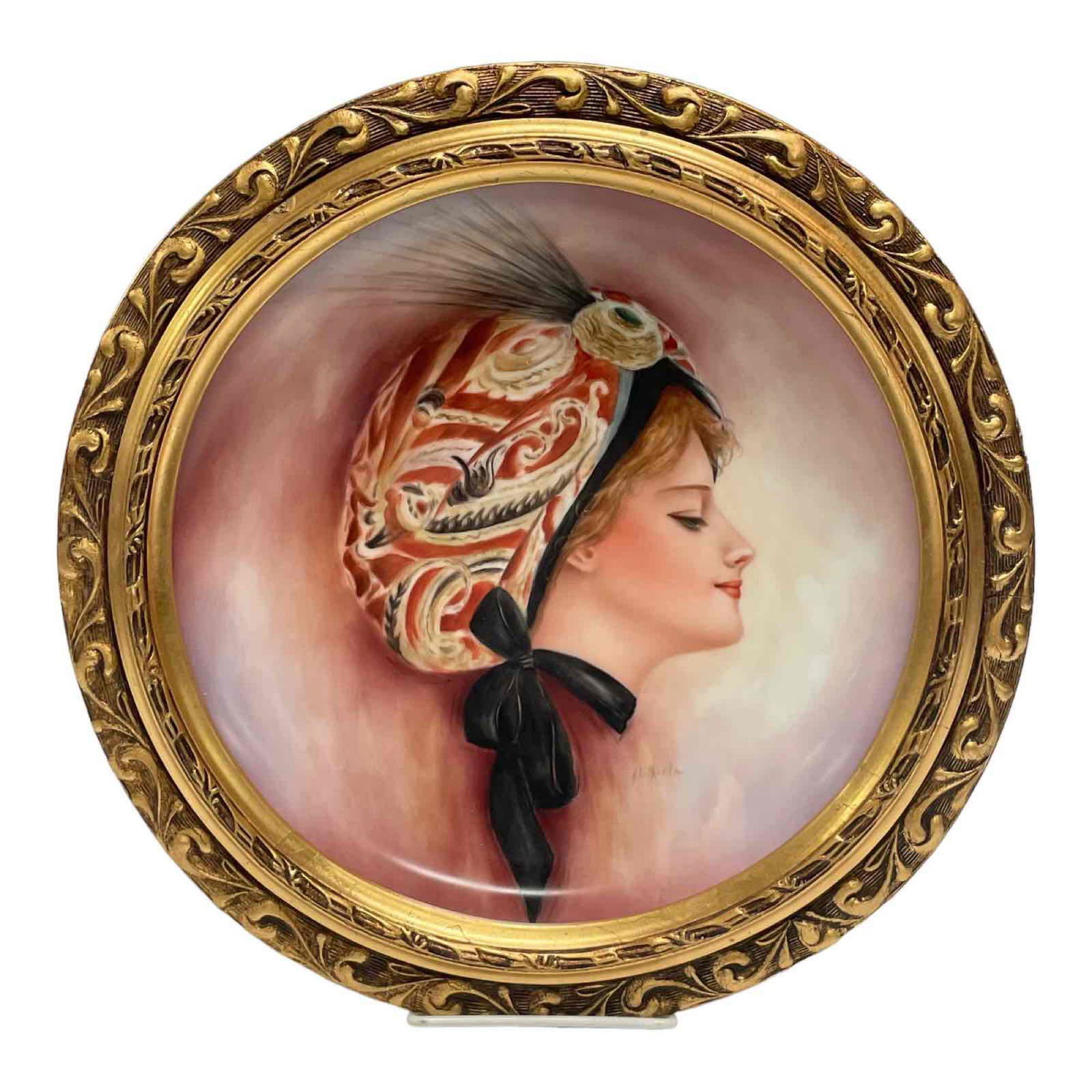 H. Litkovitz Hand-Painted Porcelain Plaque Framed Plate (1 of 11)