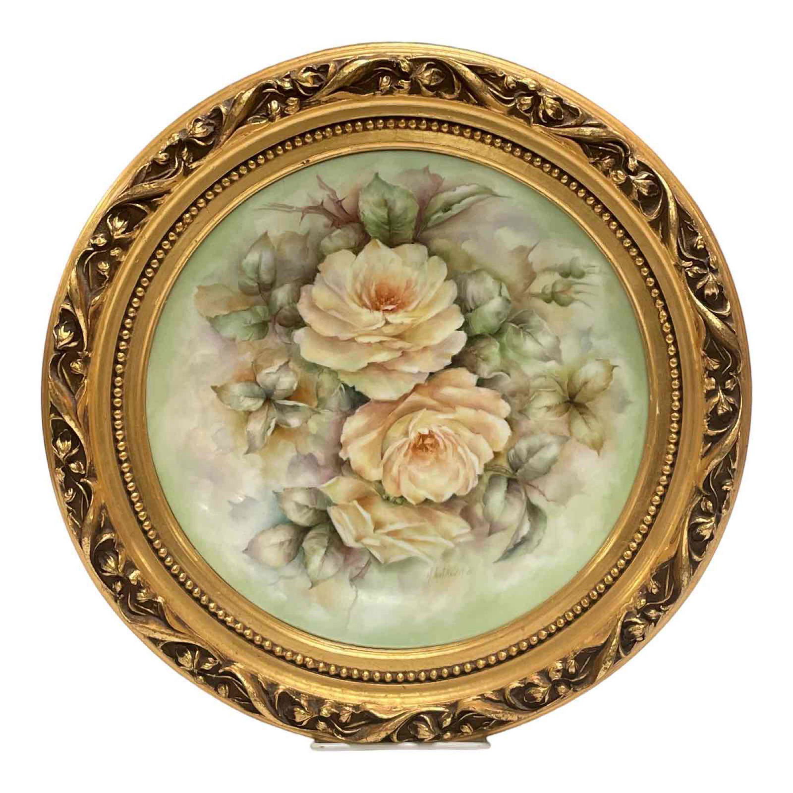 H. Litkovitz Hand-Painted Porcelain Plaque Framed Plate (1 of 9)