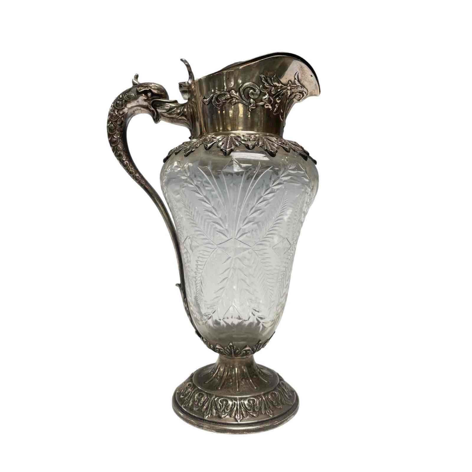 American Cut Glass and Gorham Sterling Silver Claret Jug (1 of 18)