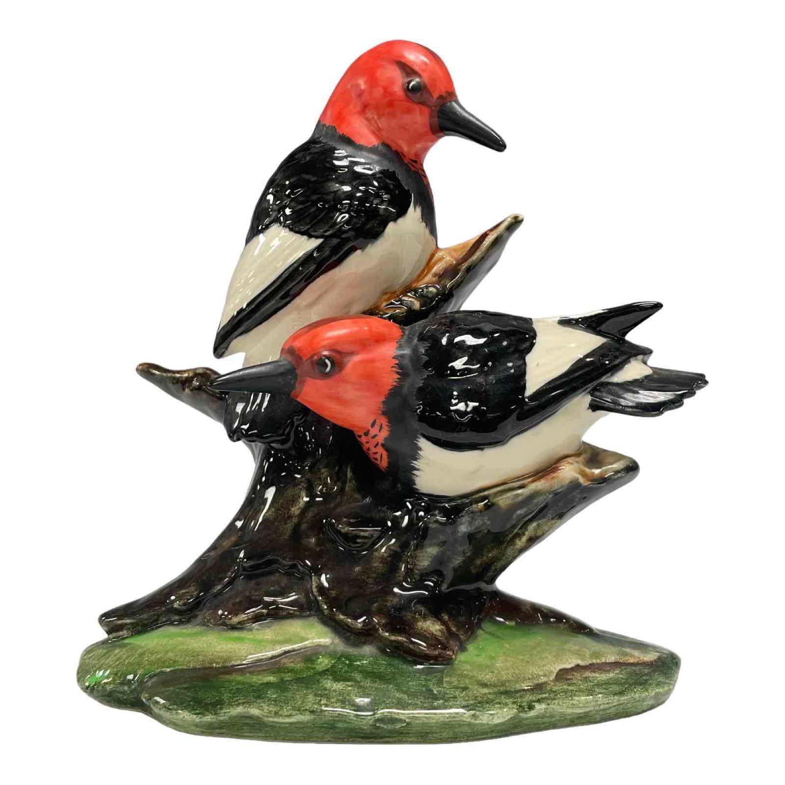 Stangl Pottery Birds Double Headed Wood Pecker #3752D: Measuring approx 8" tall, very good condition as shown. Stamped with MW finishers mark as shown, see photos.