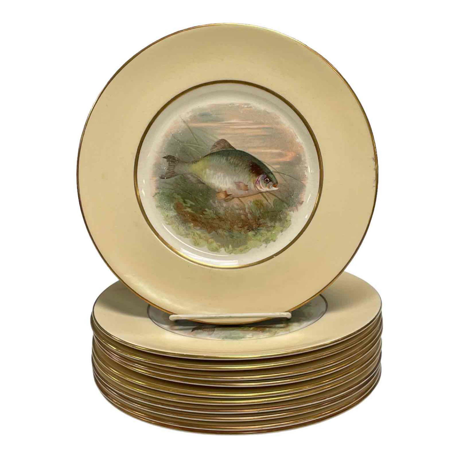Set of 11 Fondeville Ambassador Ware Fish Plates (1 of 18)