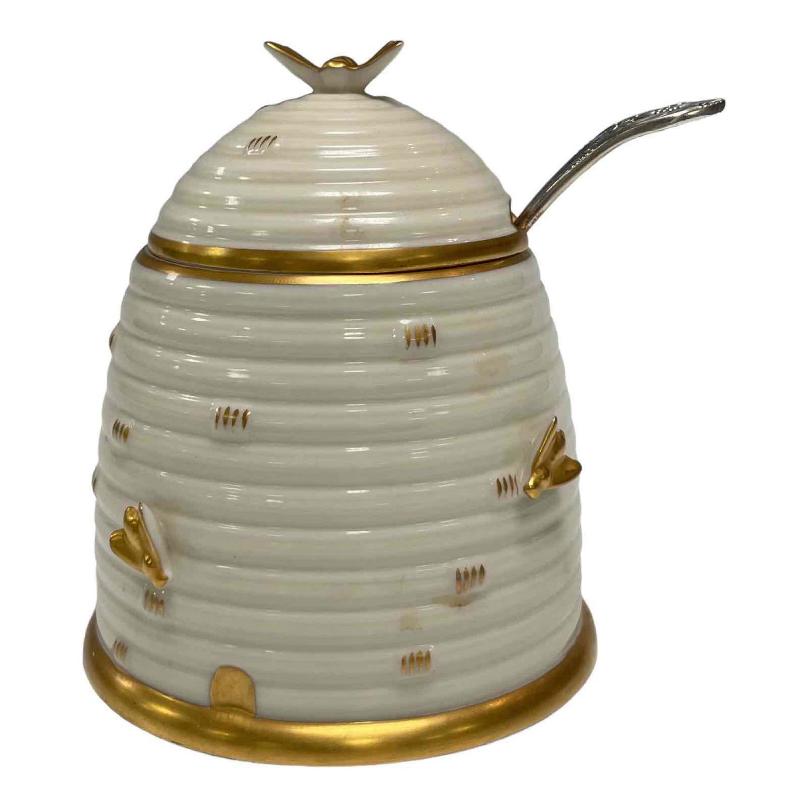 LENOX Beehive Covered Honey Sugar Dish with Antique Spoon (1 of 15)