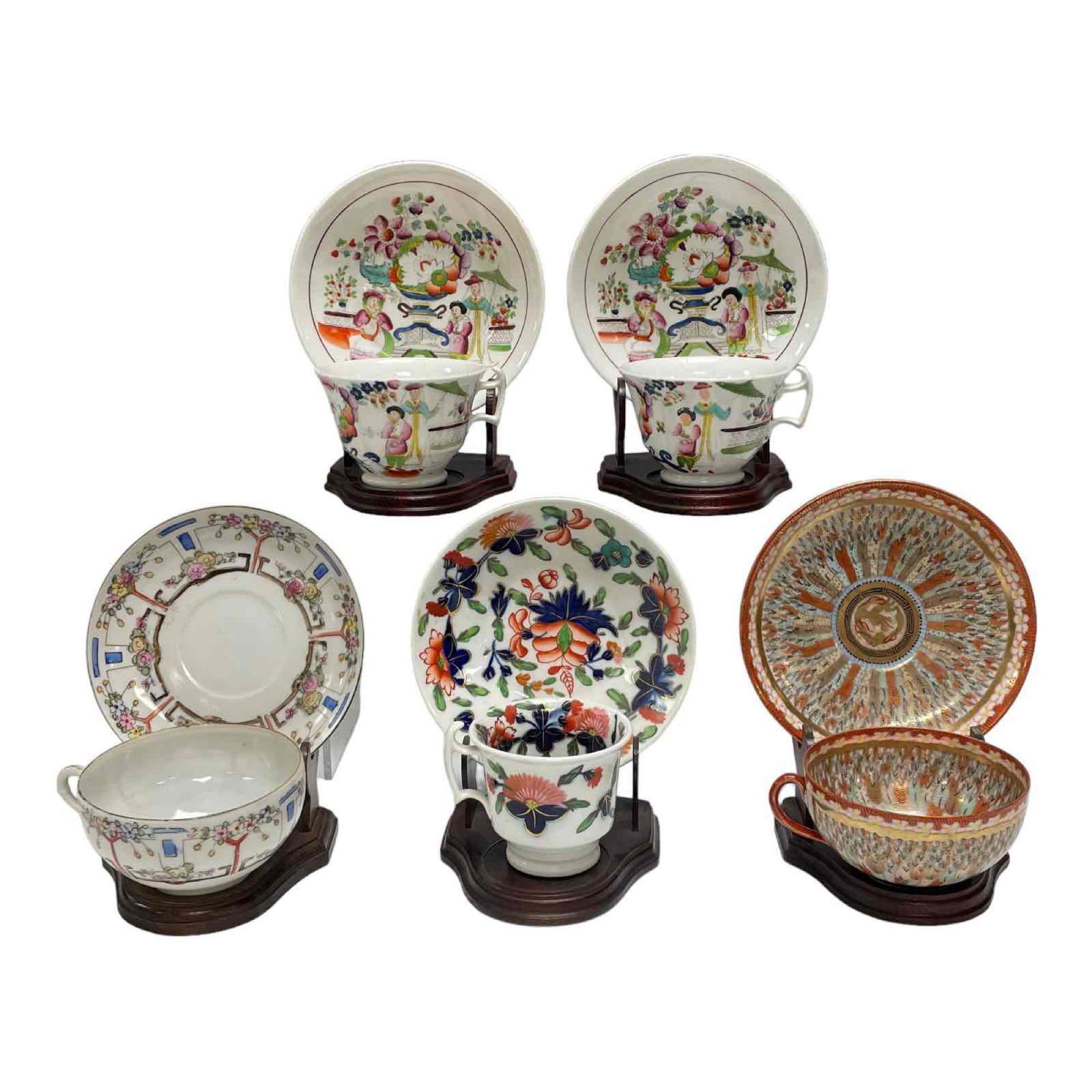 Five Antique Japanese Cups and Saucers (1 of 20)