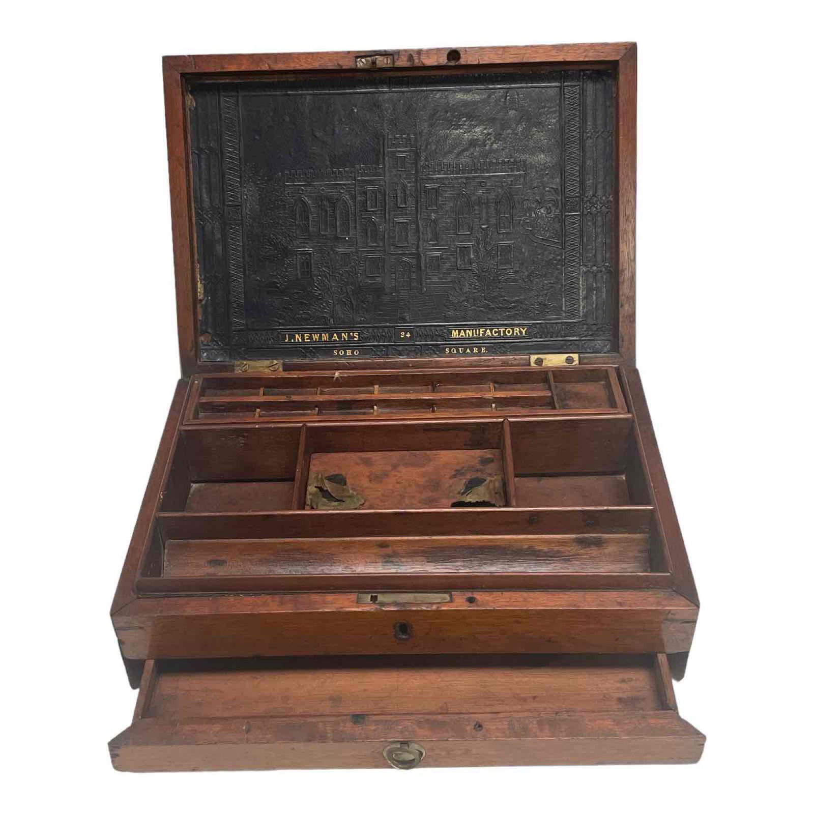 Antique English Artist's Watercolour Box - J. Newman's - C.1830 (1 of 18)