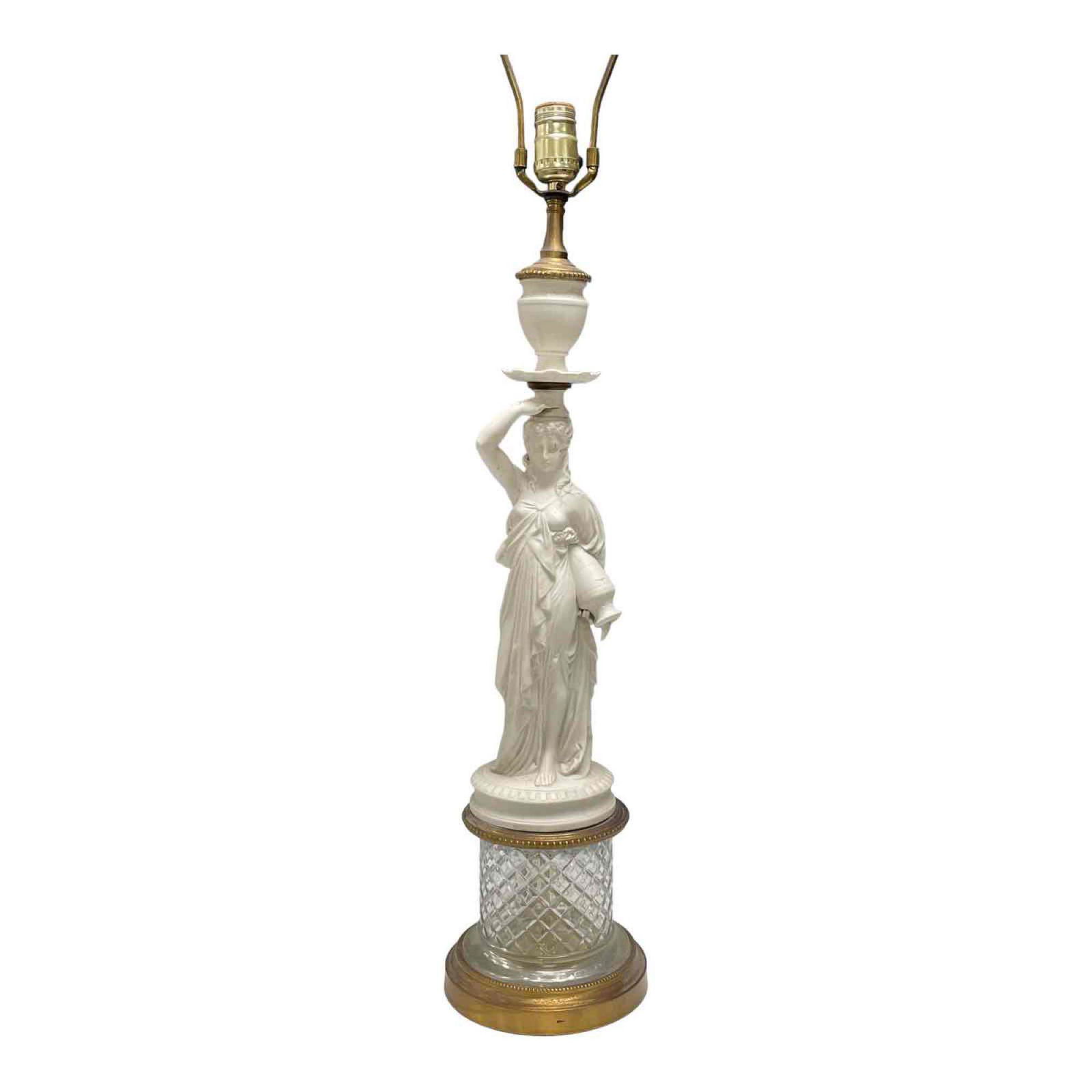 Italian Parian Lamp of Rebecca of The Well on Crystal Base (1 of 15)