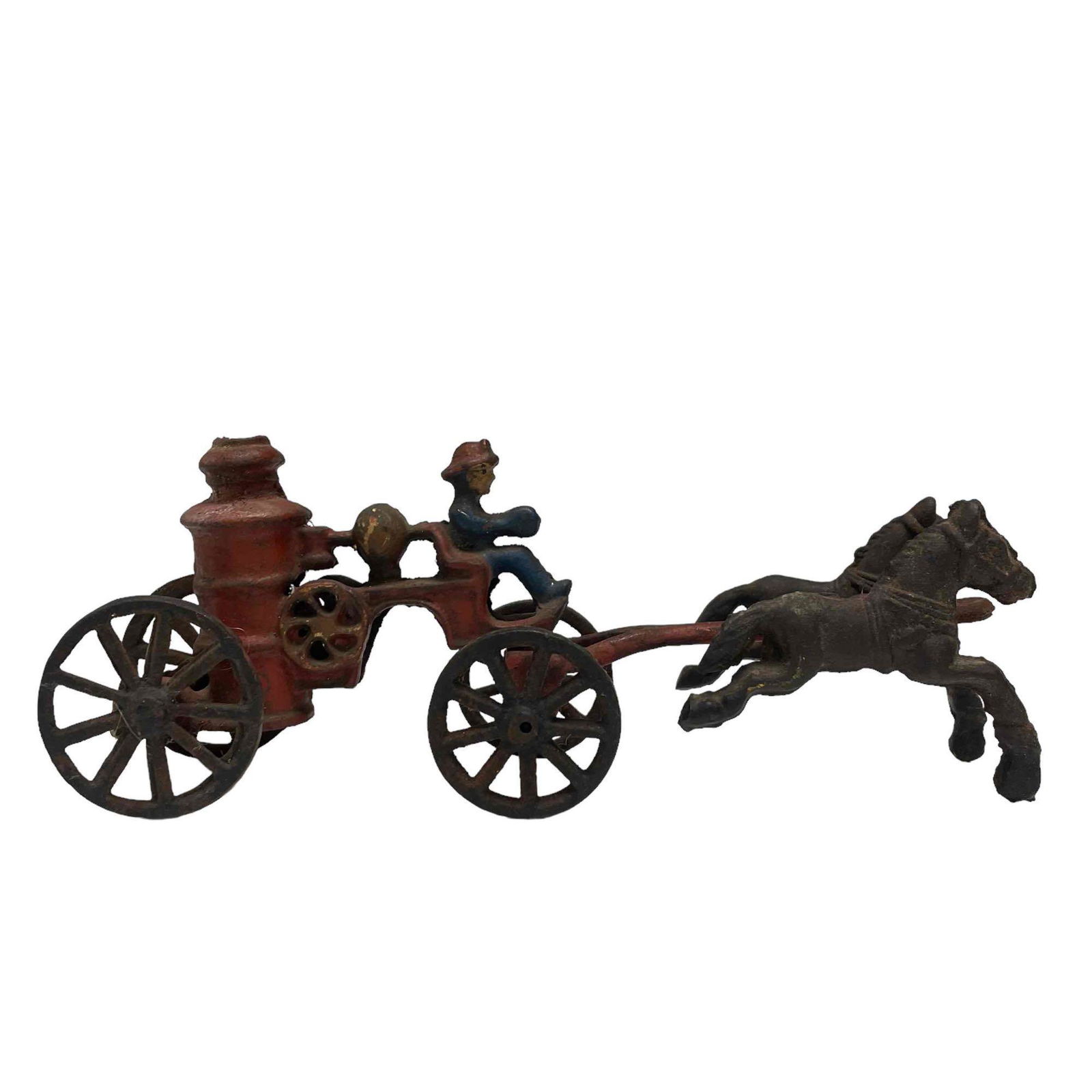Cast Iron Fire Dual Horse Drawn Fire Pumper Steam Engine (1 of 18)