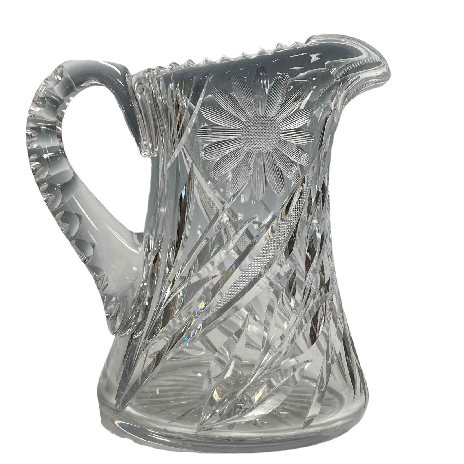 A Fine Cut Glass Drink Pitcher - Flower Pattern (1 of 20)
