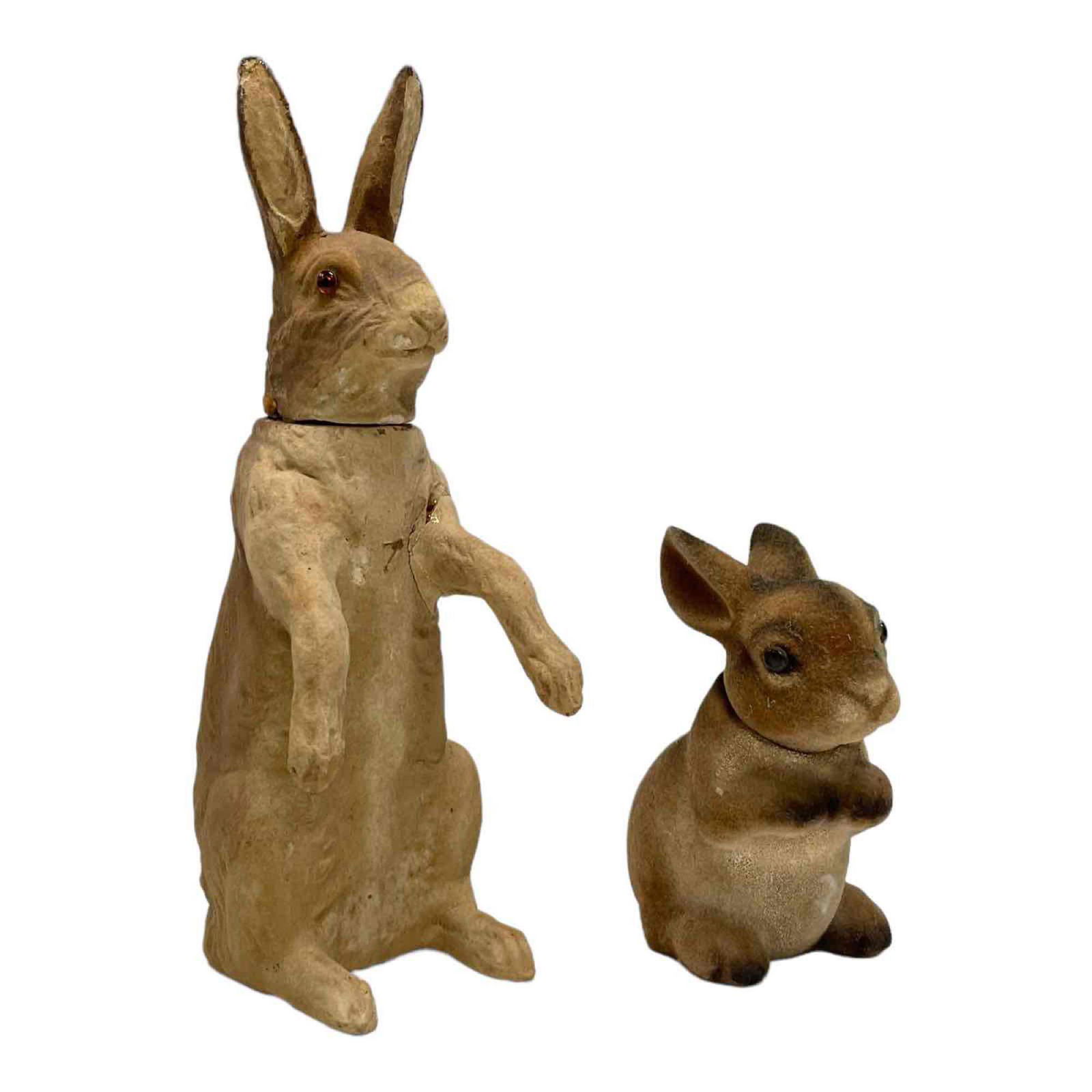 Paper Mache Rabbit Bunny Candy Container and JAPAN Rabbit Nodder (1 of 14)
