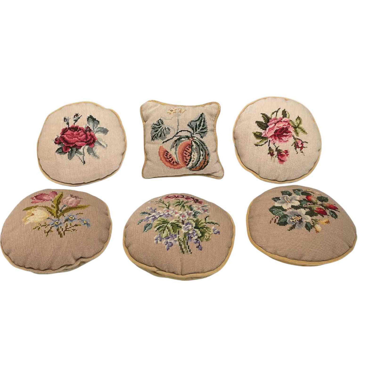 Six Small Needlepoint Accent Pillows (6) (1 of 19)