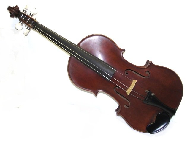 Fine French Violin Fabrique Derazey With Inlay: Exceptional French violin with one piece back having purfing design of double cornucopia's with fruit. Condition excellent in a nice brown color with original case. L.O.B. 14 1/8''. Well taken care of