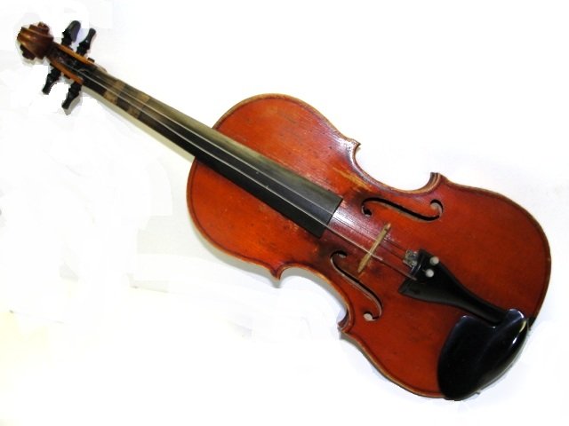 German Vintage Stradivarius Model 3/4 Violin: With used case. Condition fair to good, having scuff marks and varnish wear. L.O.B. 13''