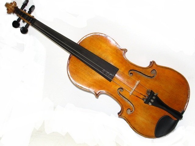 Very Fine Interesting German Violin Full Size: With case. Having strong two piece tiger maple back in a nice Honey color. Condition excellent. ( From Original Owner ) Well taken care of. L.O.B. 14'' ( Were Now Preparing For Our Next Large Instrume
