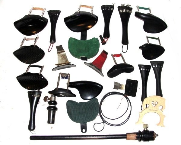 Violin Tailpieces And Miscellaneous Lot: Condition overall good. ( From retired old Violin instrument dealer selling absolute)