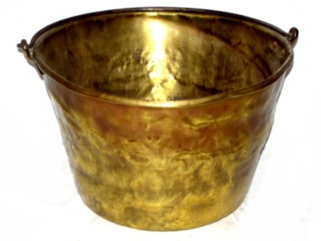 American Brass Kettle Mfg. Ca. Late 1800's: Condition polished, dents through out body.