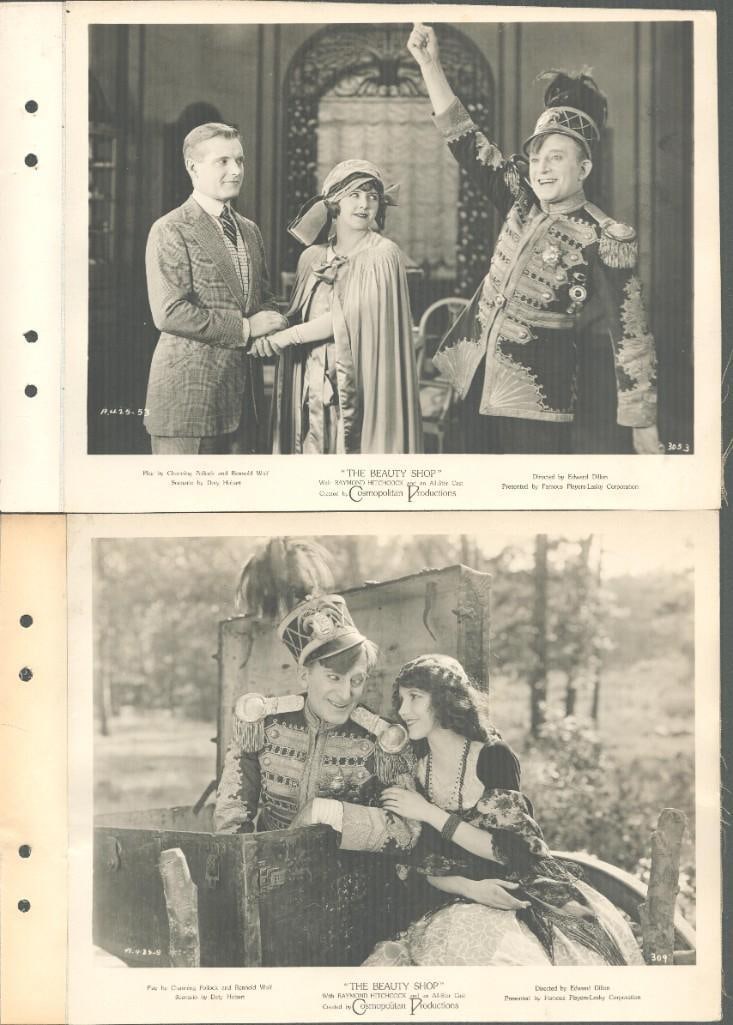 Raymond Hitchcock - Beauty Shop - original Keybook stills: 1922, 8x10, U.S., Cosmopolitan, B condition, Qty 15 With Billy B. Van, James J. Corbett, Louise Fazenda, Madeline Fairbanks, Montague Love Silent