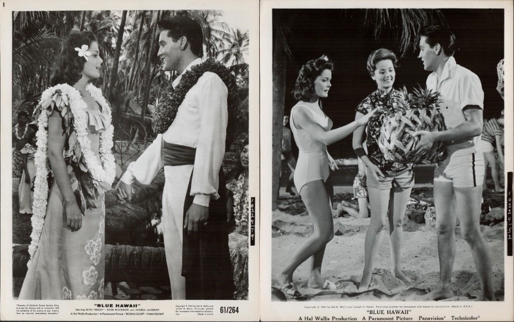 Elvis Presley - Blue Hawaii - original stills: 1961, 8x10, U.S., Paramount, B+ condition, Qty 20 (2 color) With Joan Blackman, Angela Lansbury Musical