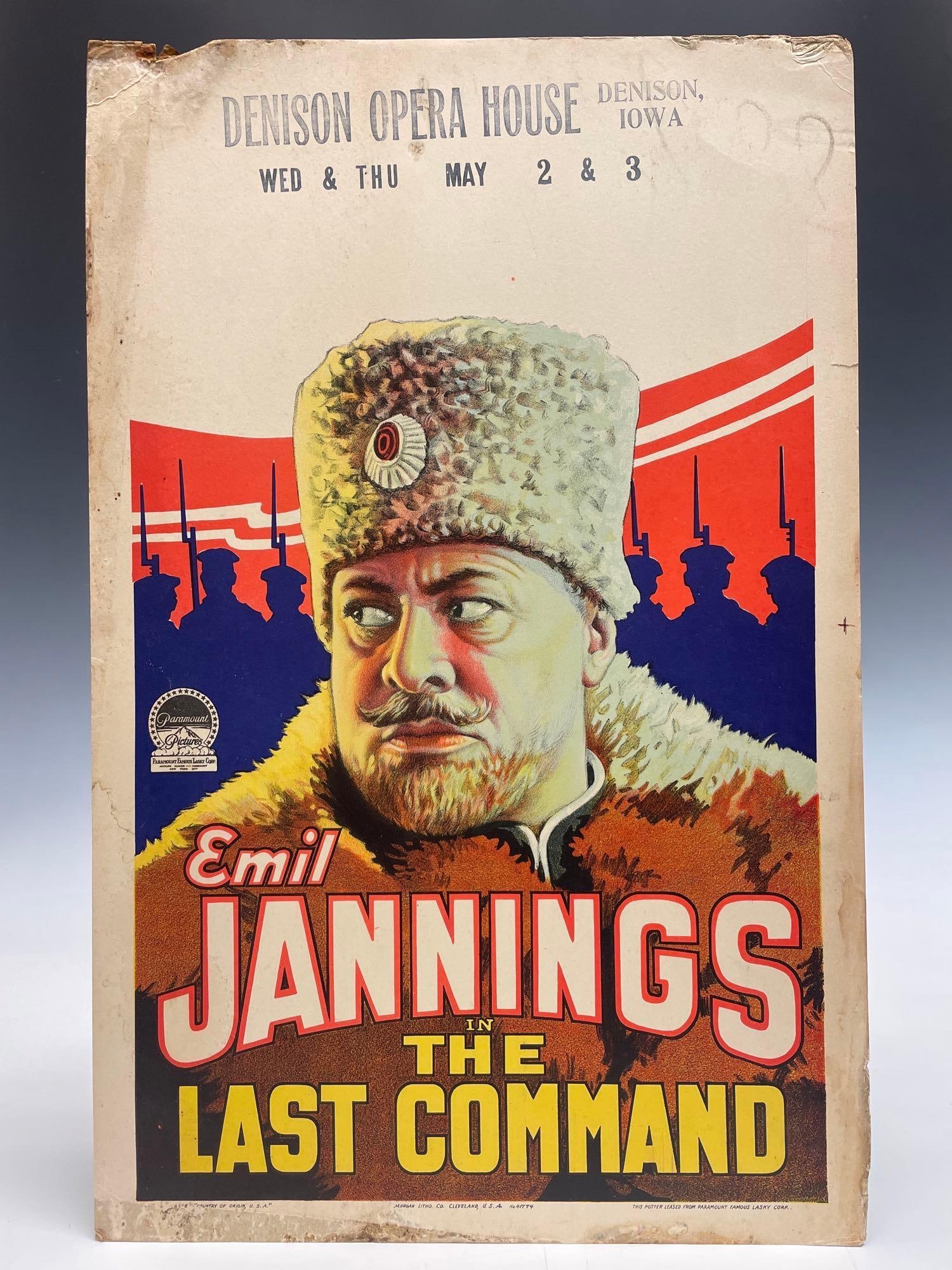 The Last Command - window card: 1928, 14x22, U.S., Paramount, B condition, border stains With Emil Jannings Silent