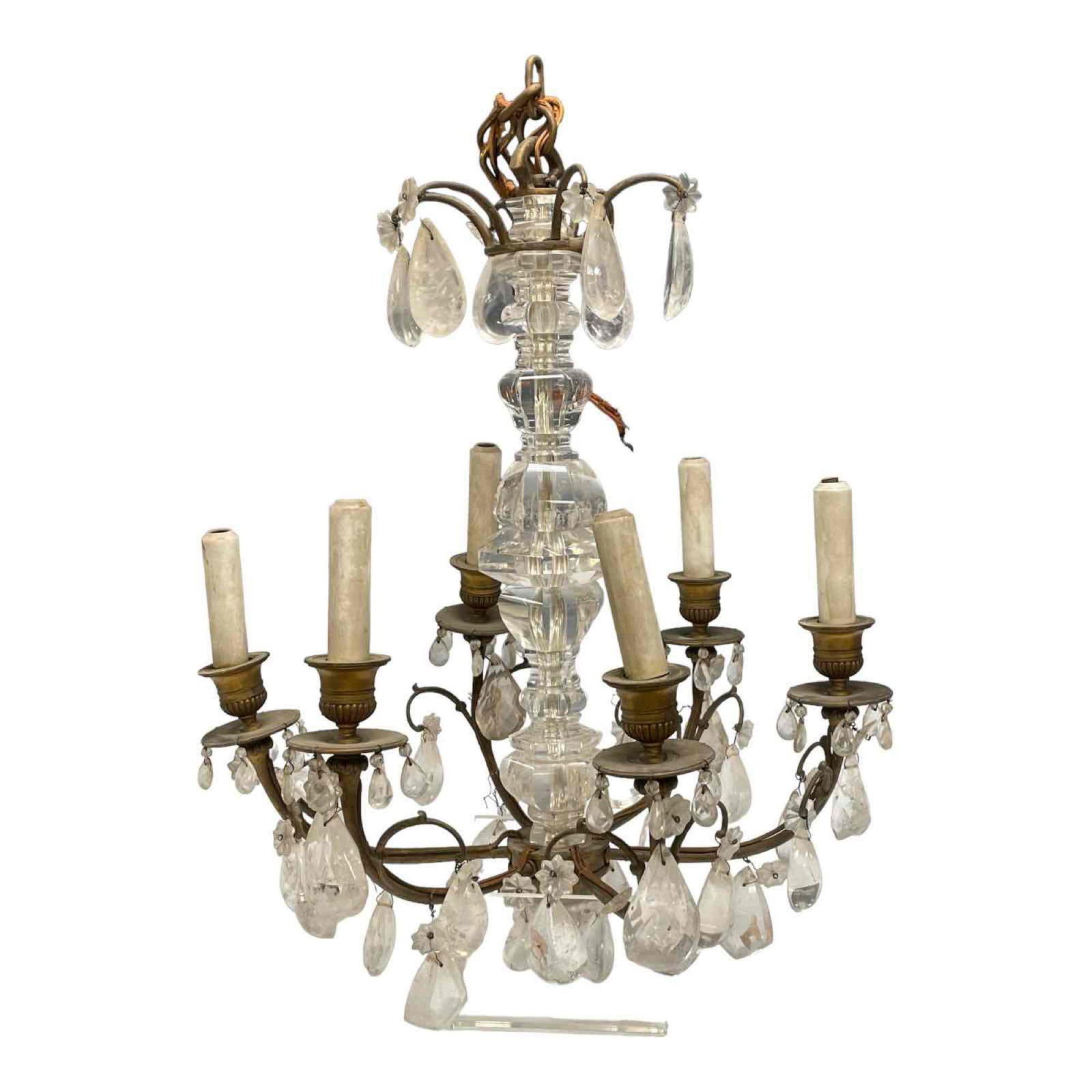 French Louis XVI Style Rock Crystal Chandelier (1 of 19)