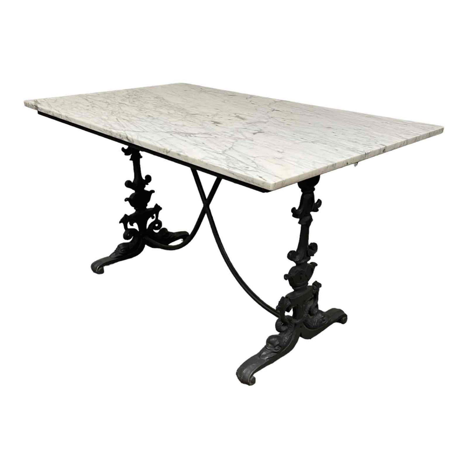 Impressive Cast Iron Dolphin Base Marble Top Table (1 of 12)