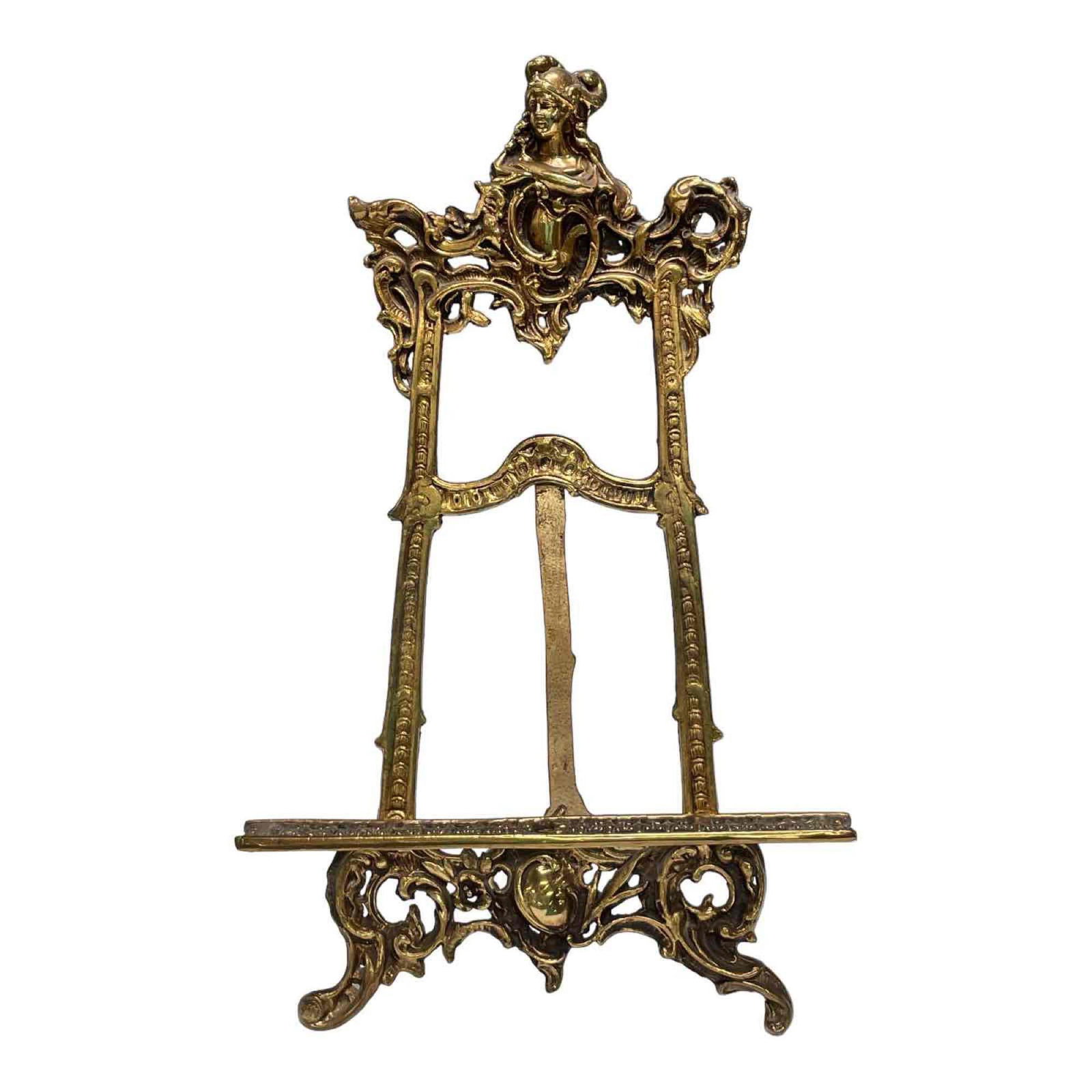 Italian Renaissance Style Brass Table Top Display Easel (1 of 15)