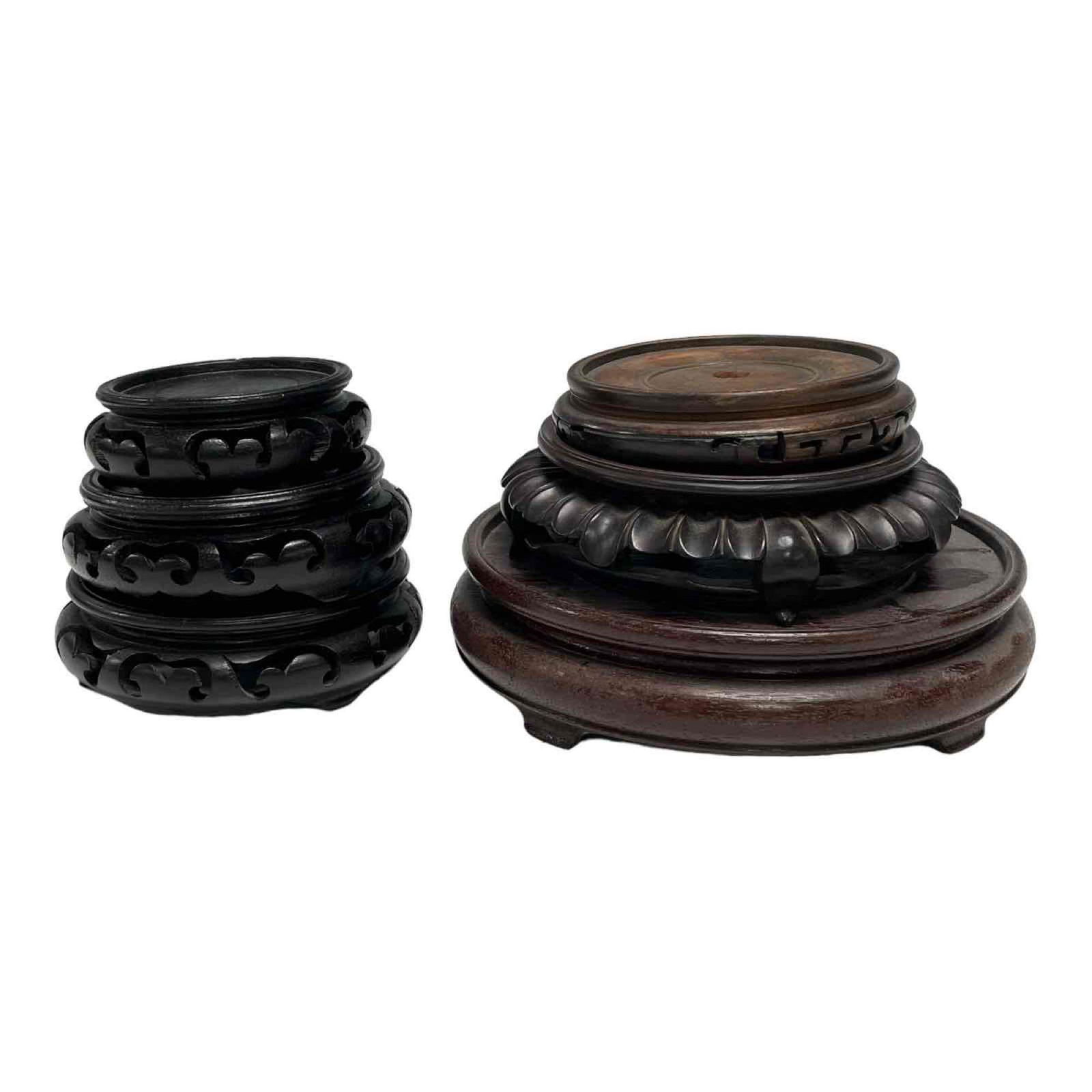 Six Wooden Vase Pedestals Stands (1 of 17)