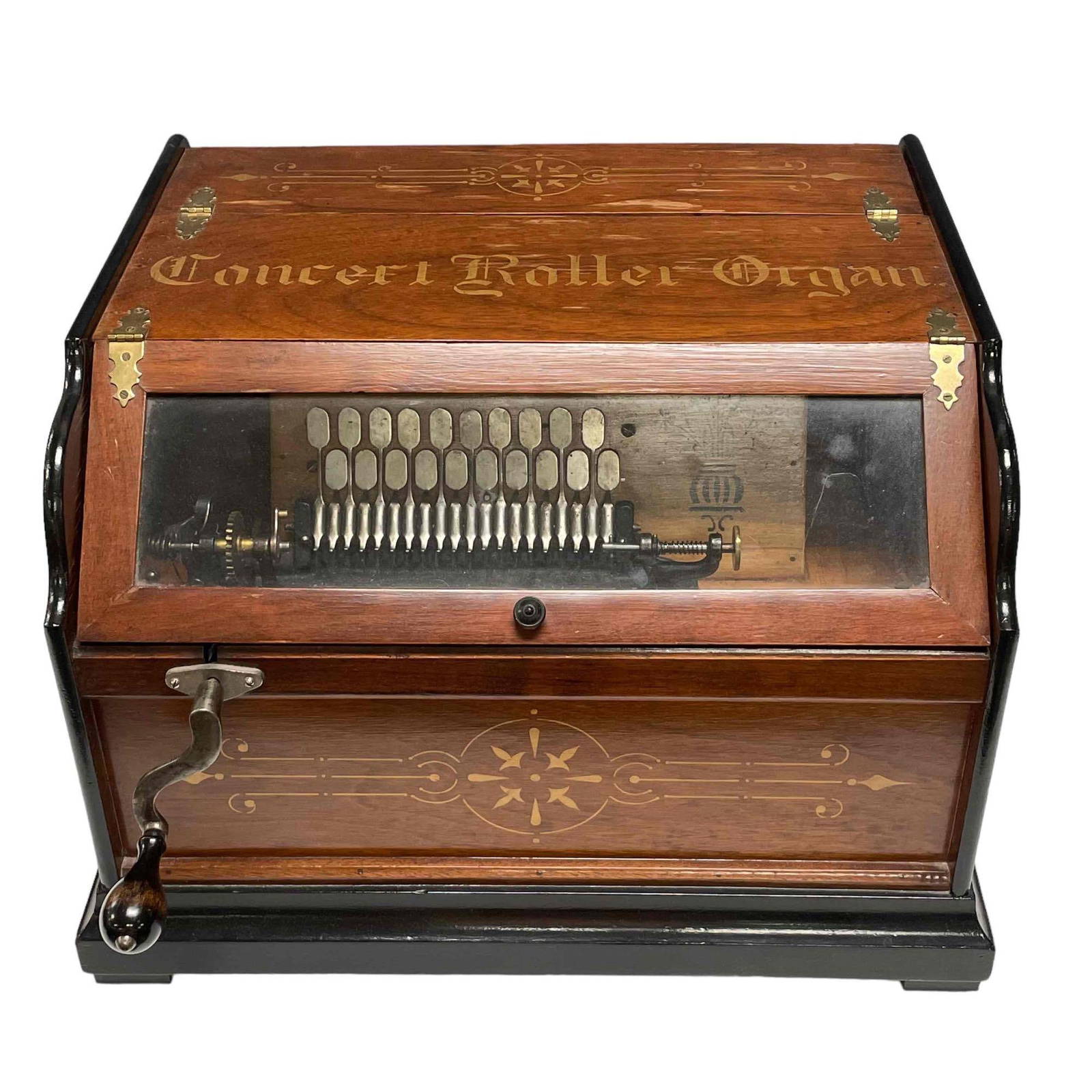 American Victorian 1887 Concert Roller Organ Music Box W/ 25 Rolls Auction