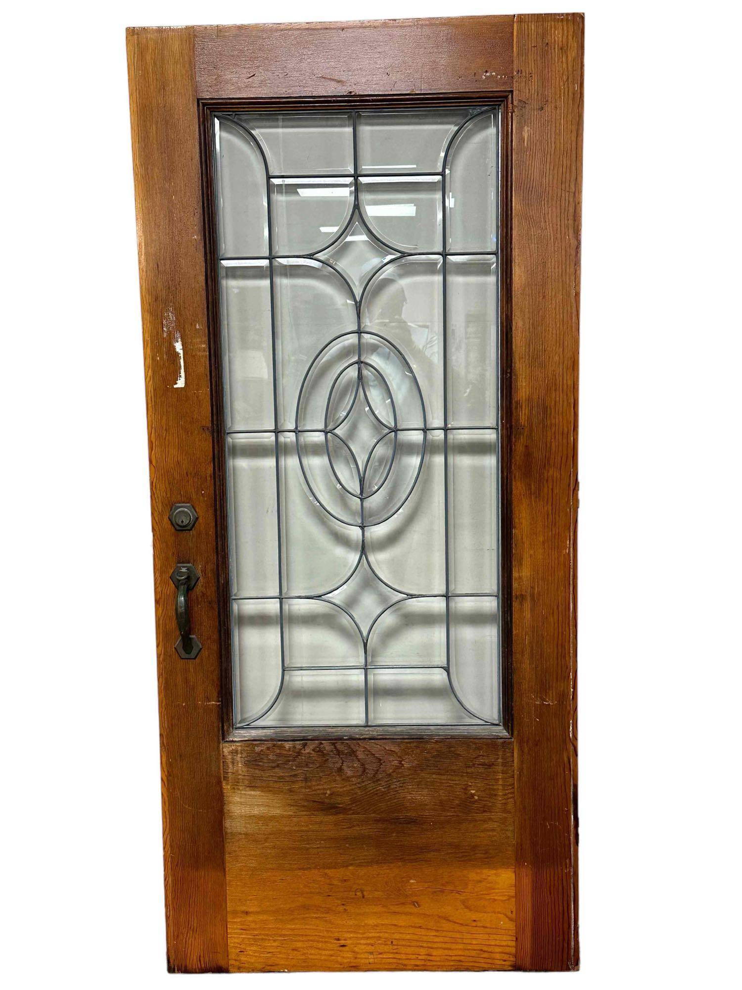 Early American Leaded And Bevel Glass Door Auction