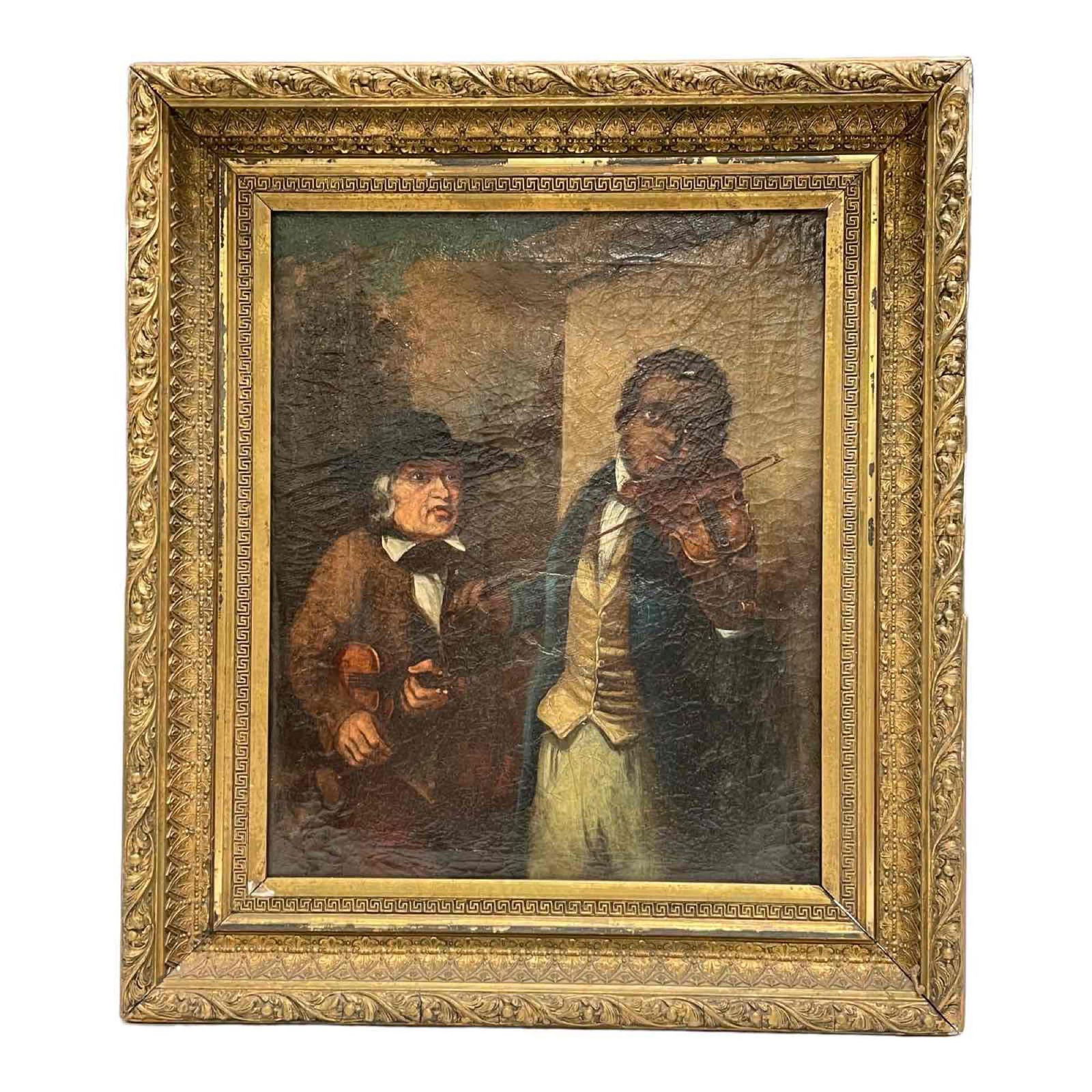 19th Century European Genre Oil Painting on Canvas (1 of 18)