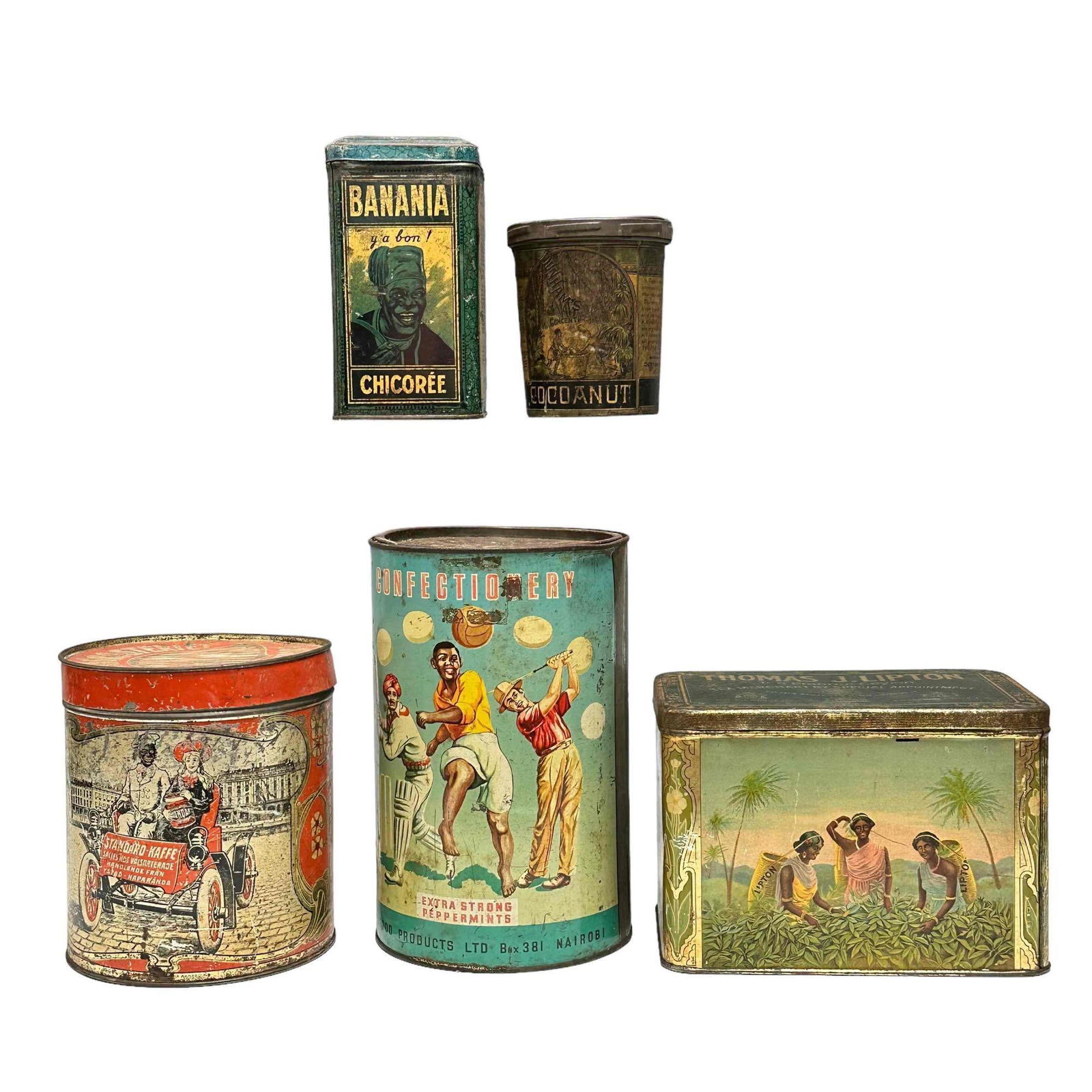 5pc Advertising Tins Group Lot - DUNHAM'S BANAHIA (1 of 19)