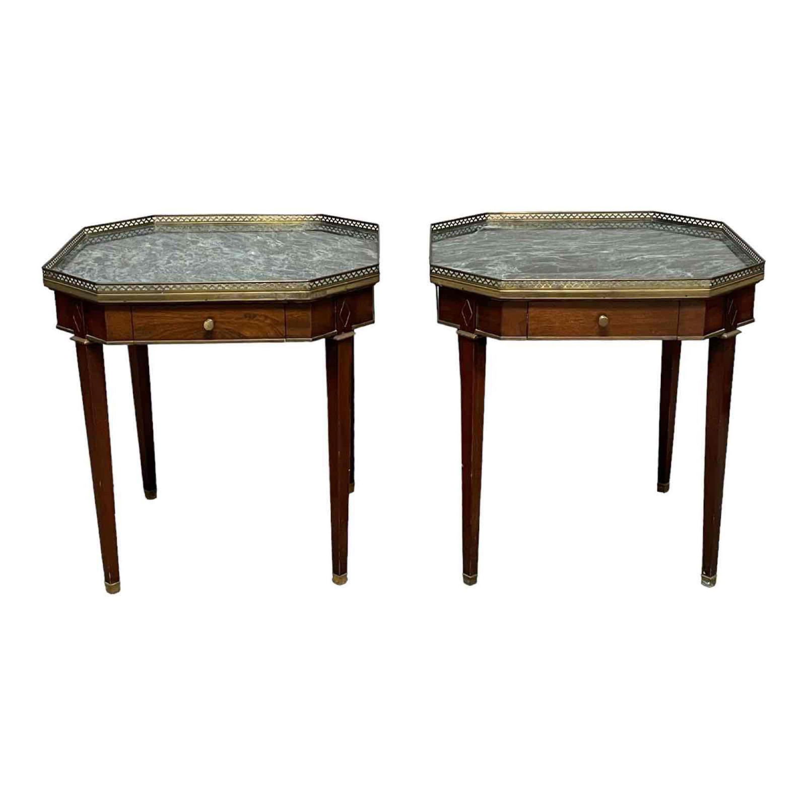 Pair of 1940's Green Marble Top Stands (1 of 19)