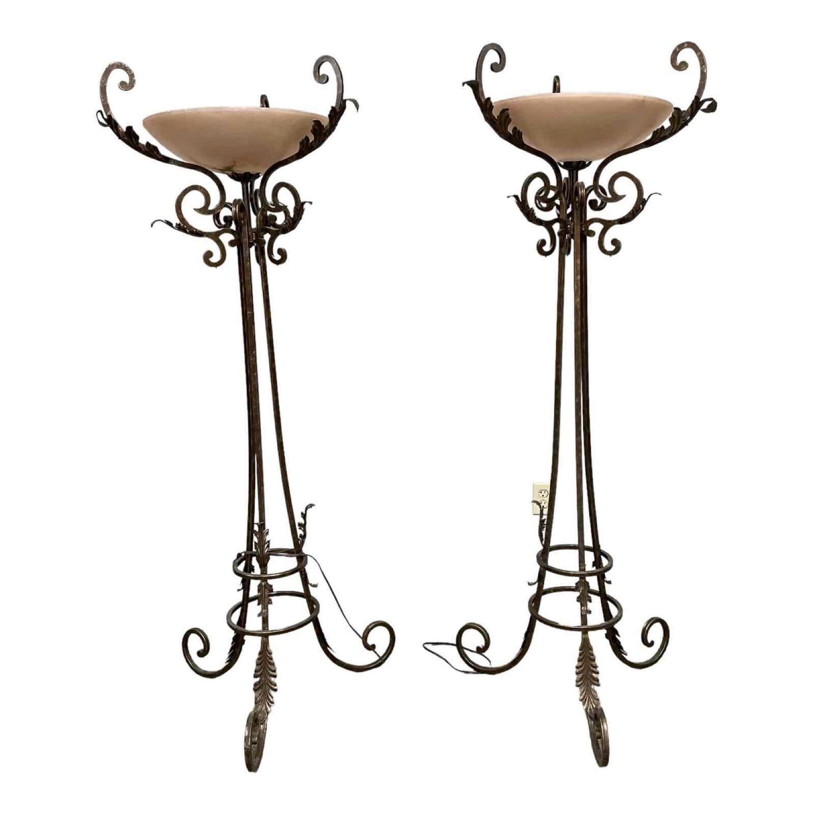 Pair Regency Style Torchiere Floor Lamps (1 of 19)