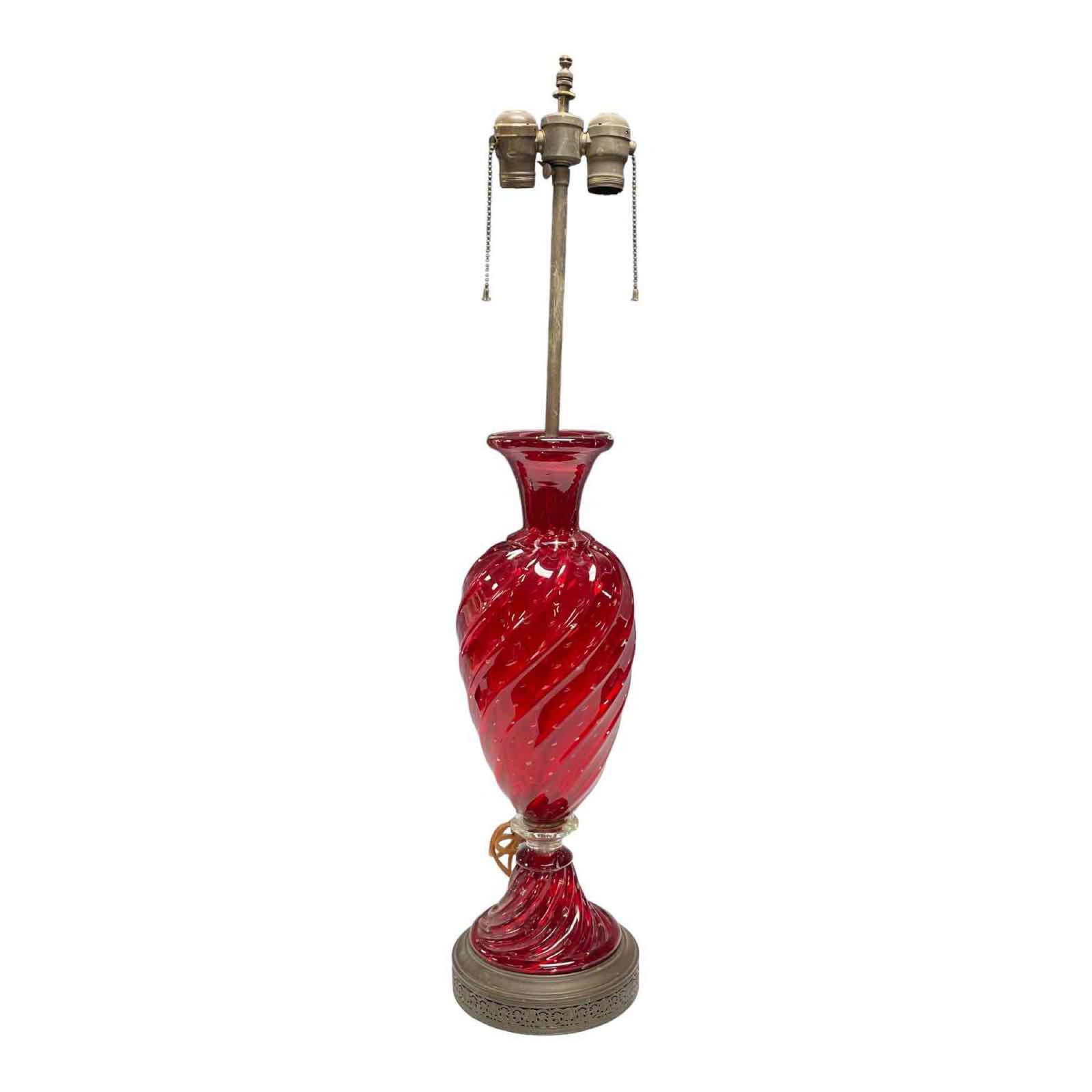 Venetian Blown Art Red Glass Lamp (1 of 17)