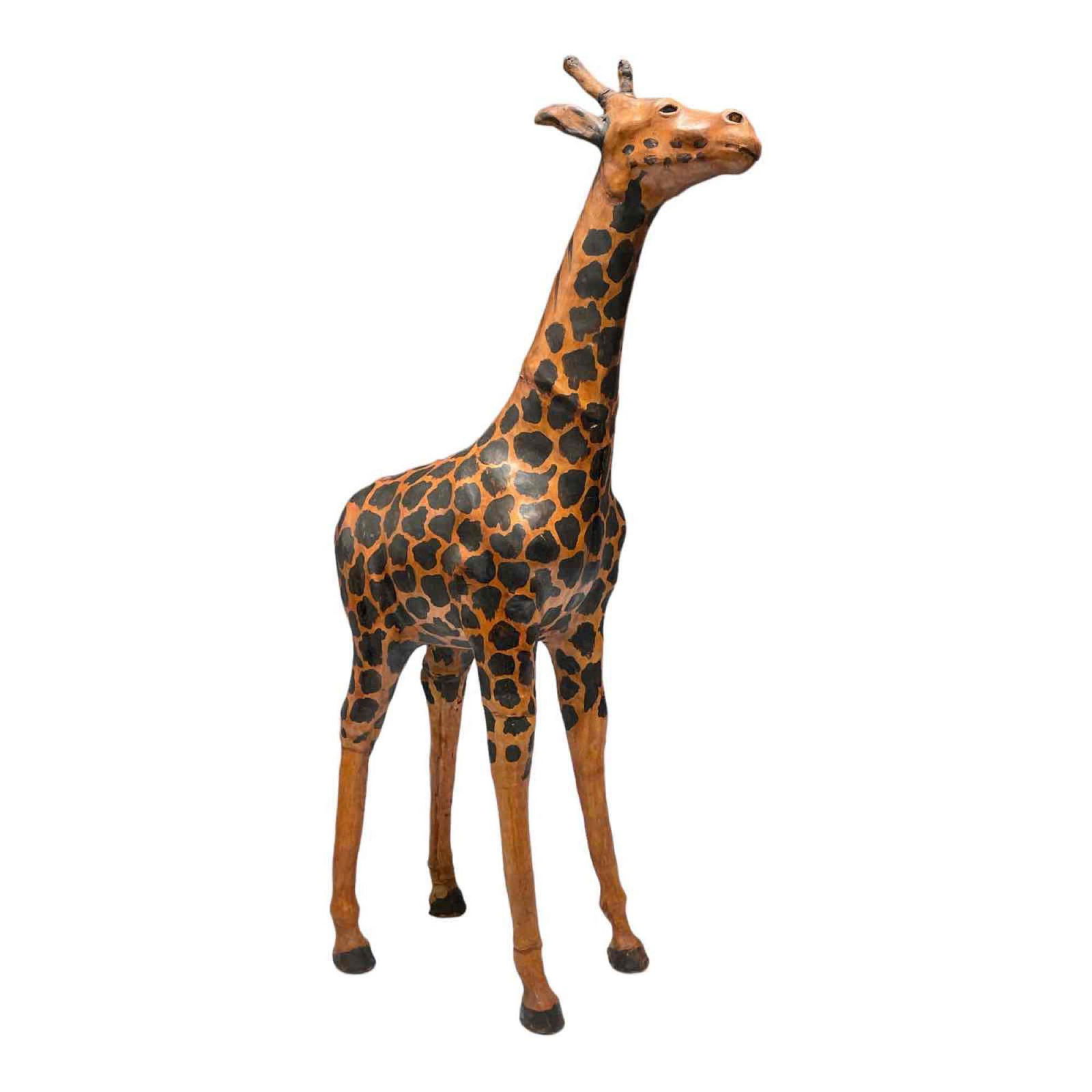 Mid 20th Century Vintage Leather Wrapped Baby Giraffe (1 of 20)