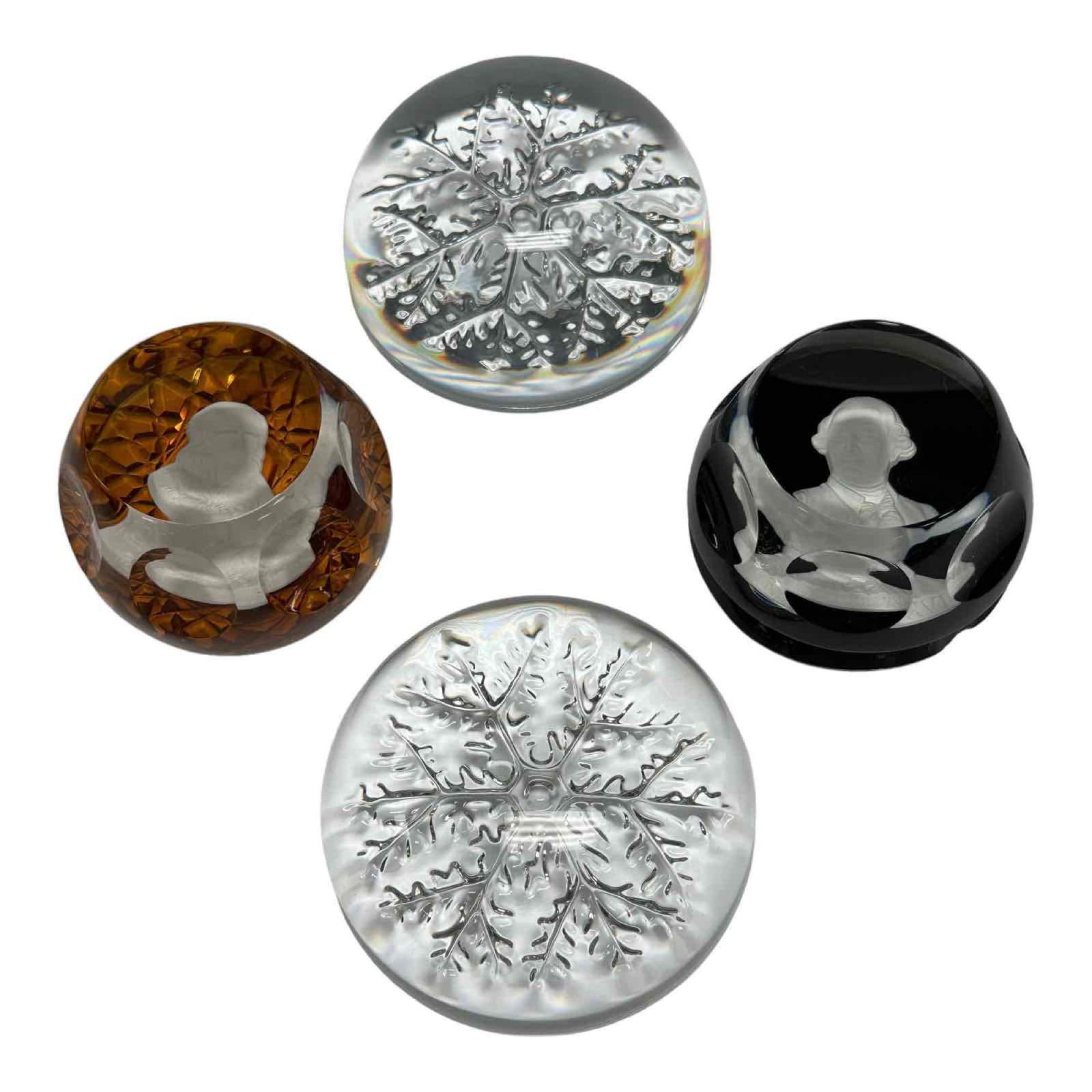 Four Art Glass Paperweights - Baccarat CR Albert and Others (1 of 17)