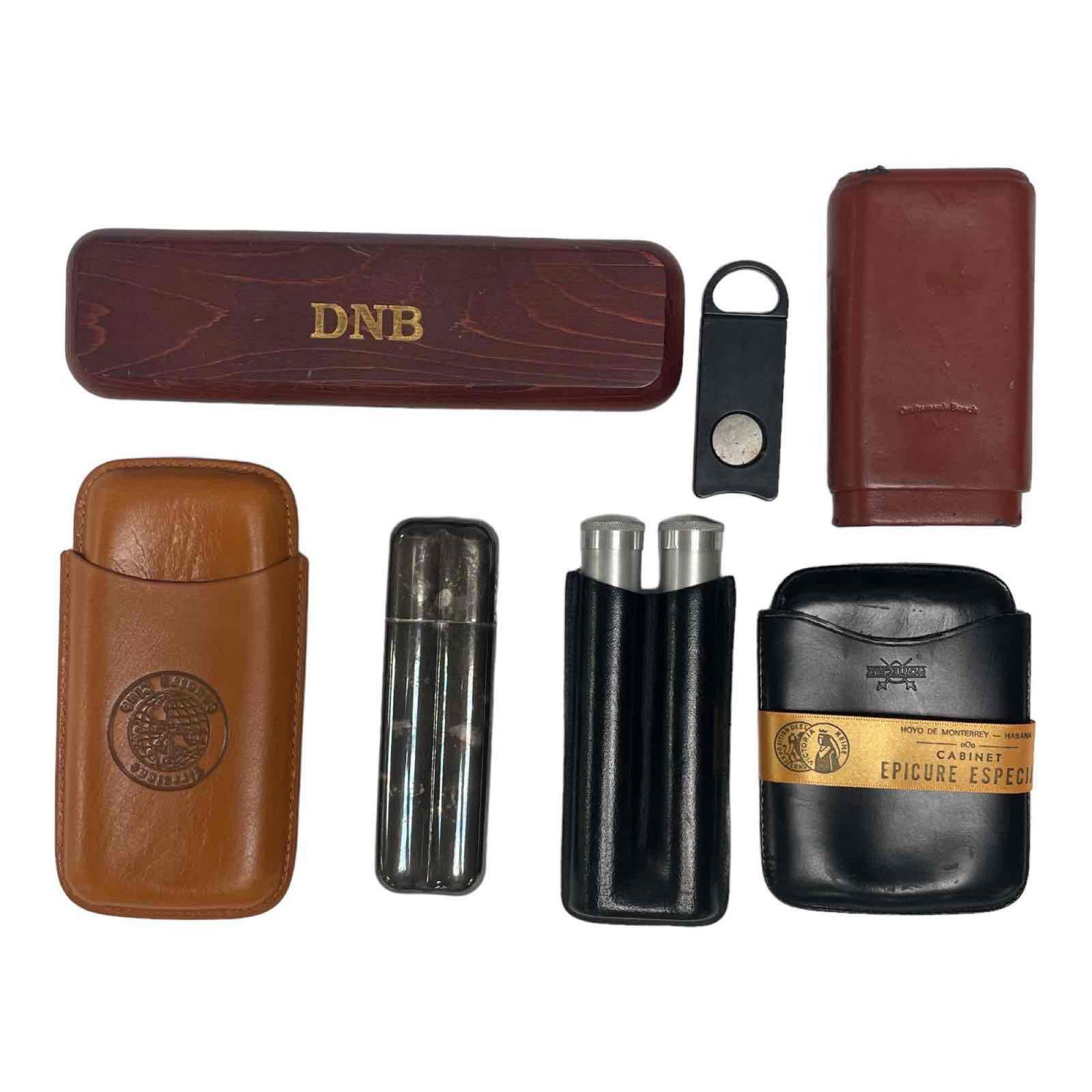 Gentlemen's Cigar Case and tube Collection: Collection of cigar tubes and cases. Wood and leather case's by Craftmans Bench, Firestone, Montecruz and more.