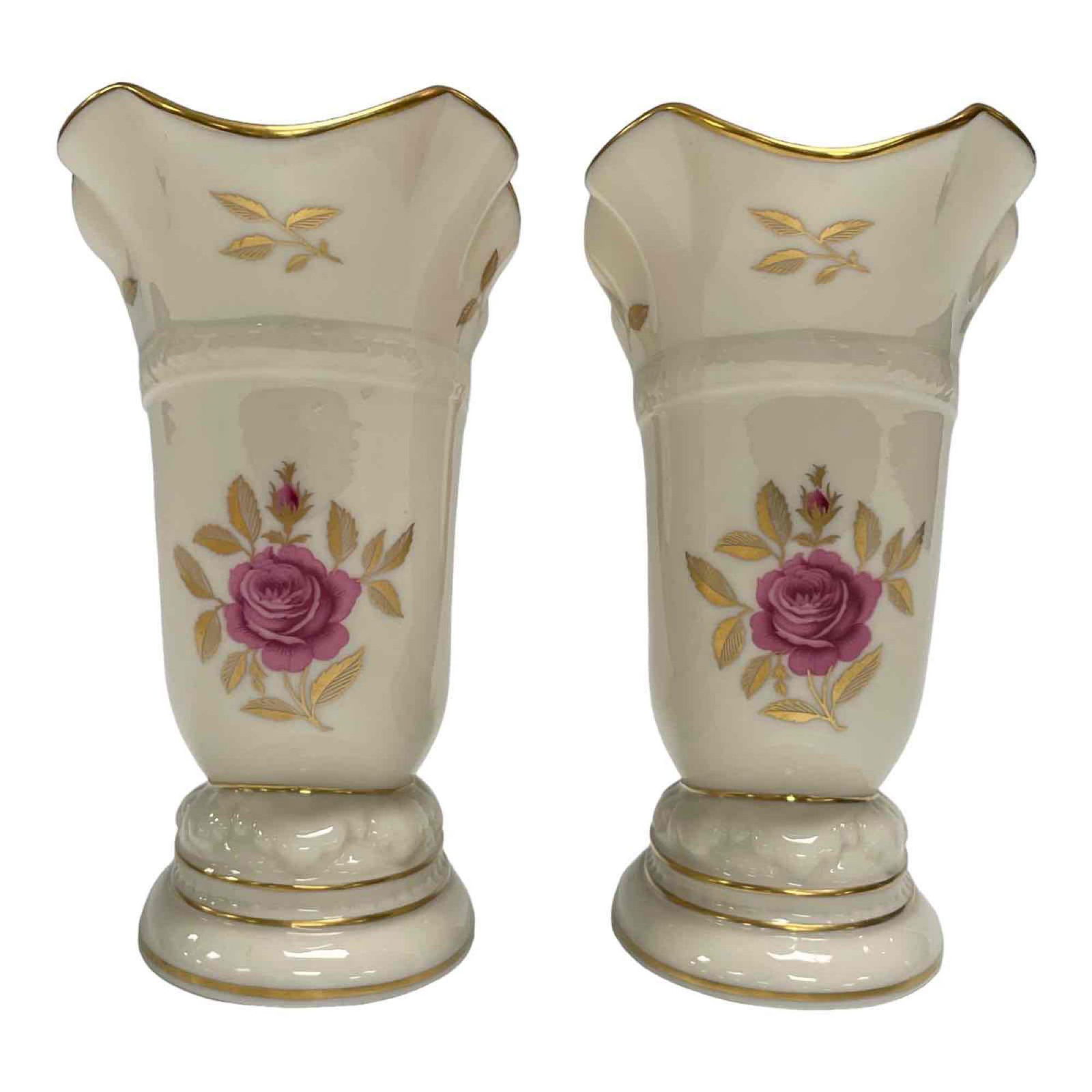 Pair Lenox Cornucopia Horn Pedestal Vases (1 of 16)