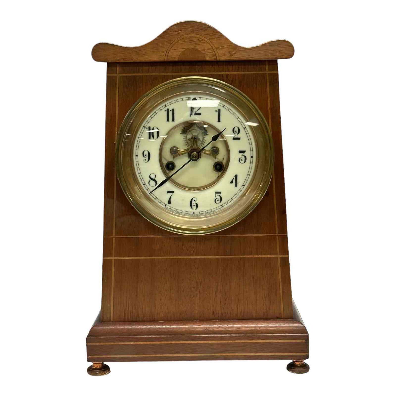 Waterbury Open Escape Inlaid Cherry Shelf Clock (1 of 19)