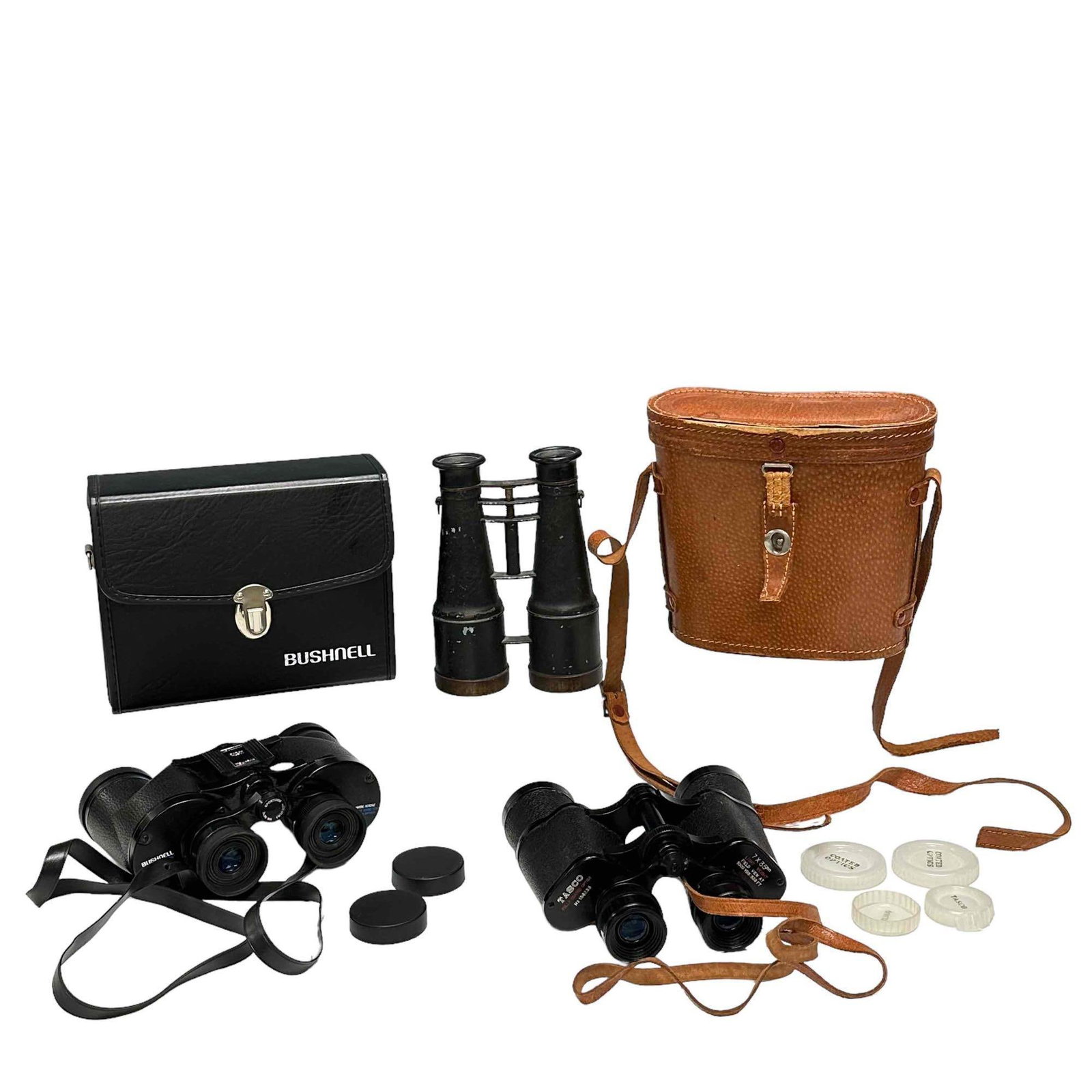 Three Sets of Binoculars Bushnell WWI Era and Tasco (1 of 20)