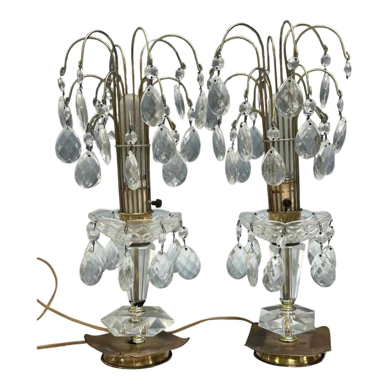 Pair of Art Deco Waterfall Lamps with Prisms (1 of 17)
