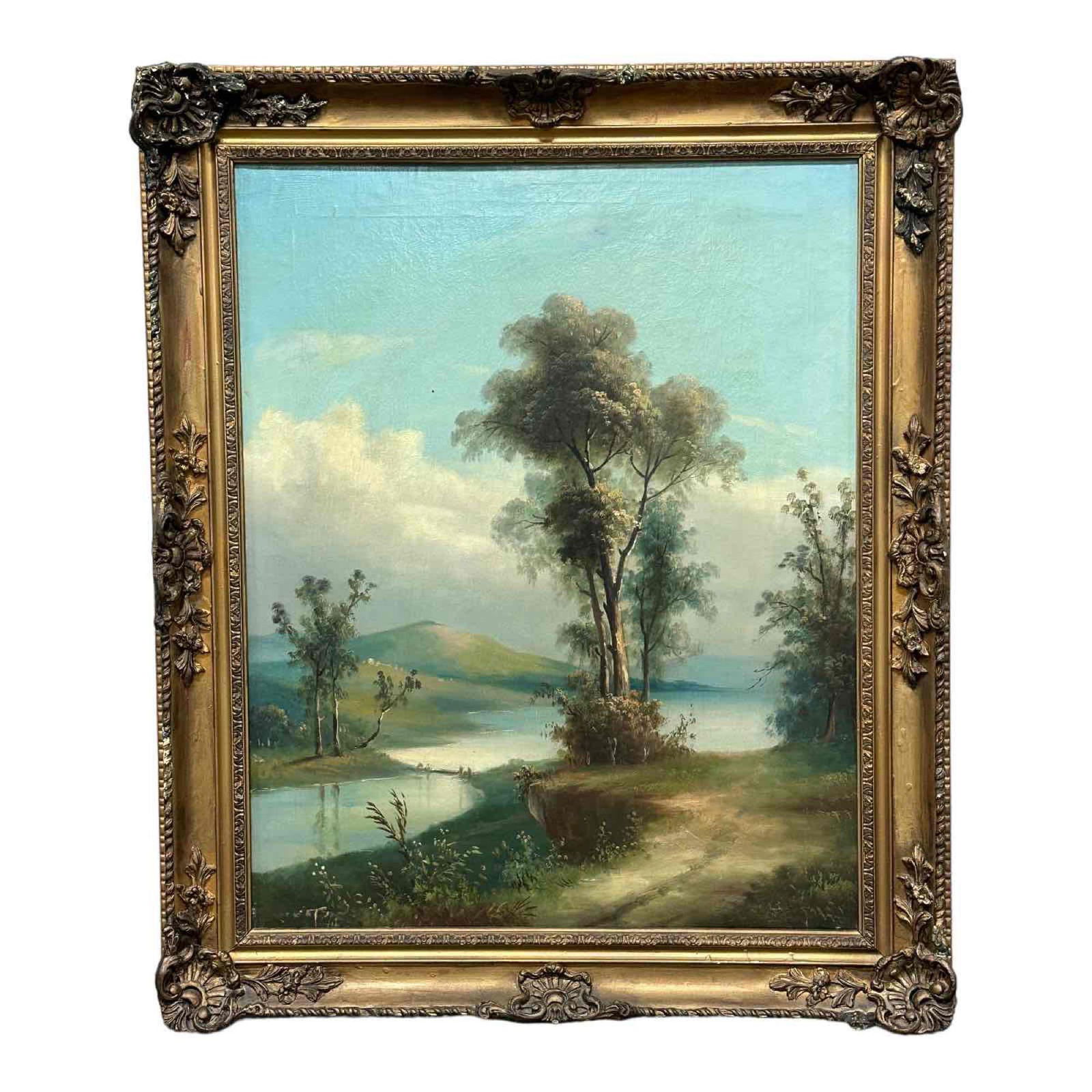 Country River Landscape Oil Painting on Canvas (1 of 15)